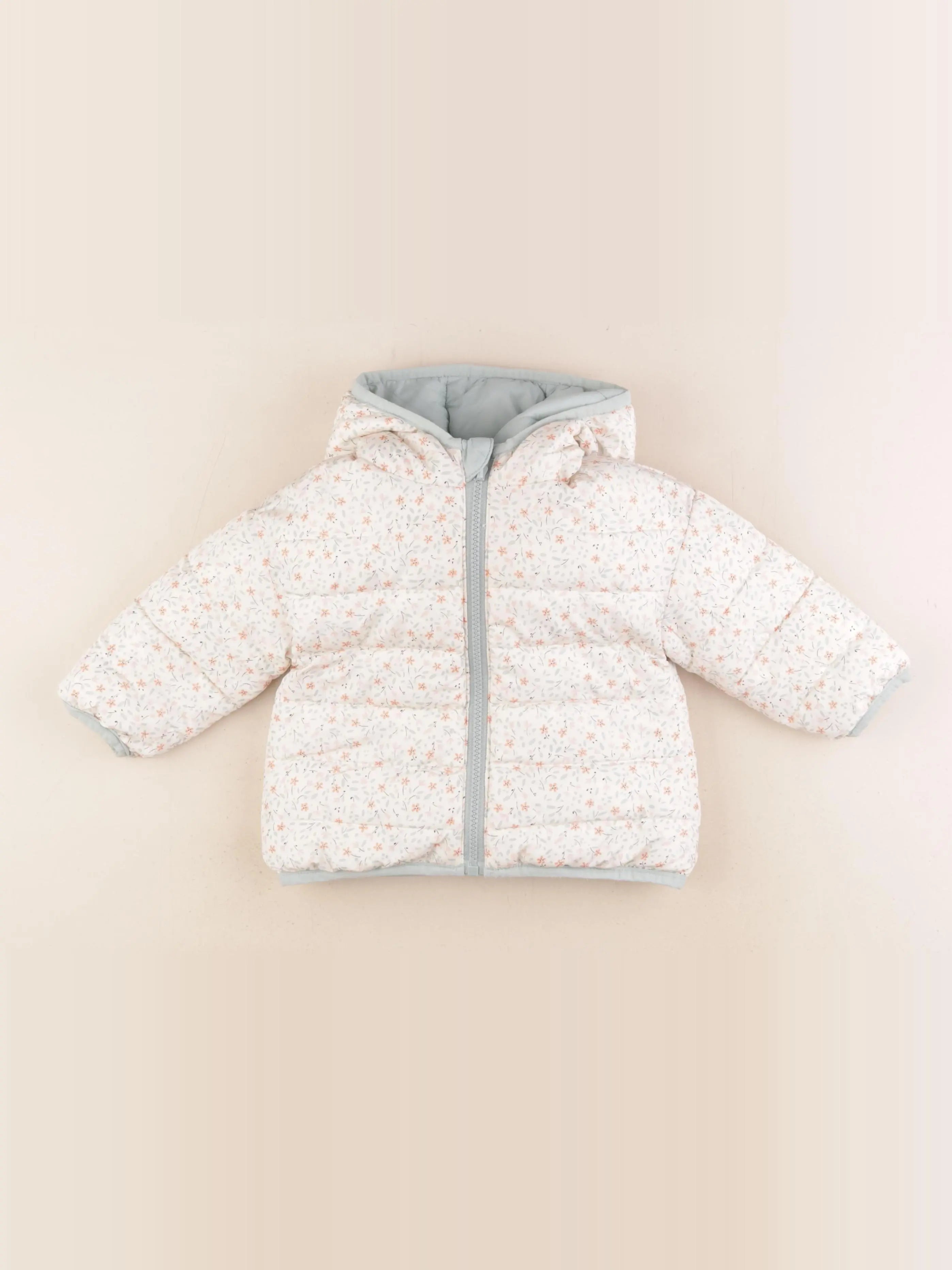 Vertbaudet - doudoune réversible bleu, blanc - 2 ans