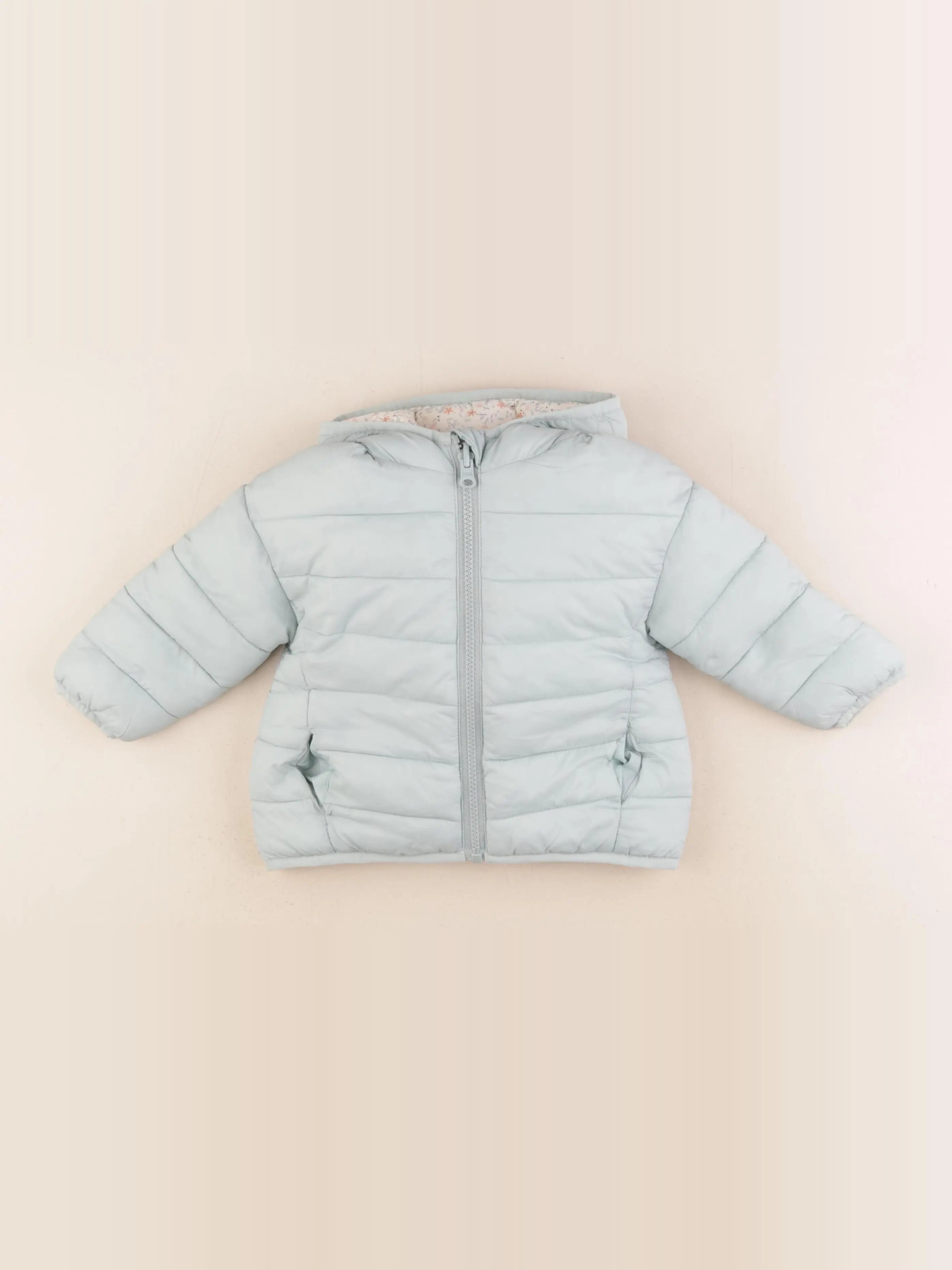Vertbaudet - doudoune réversible bleu, blanc - 2 ans