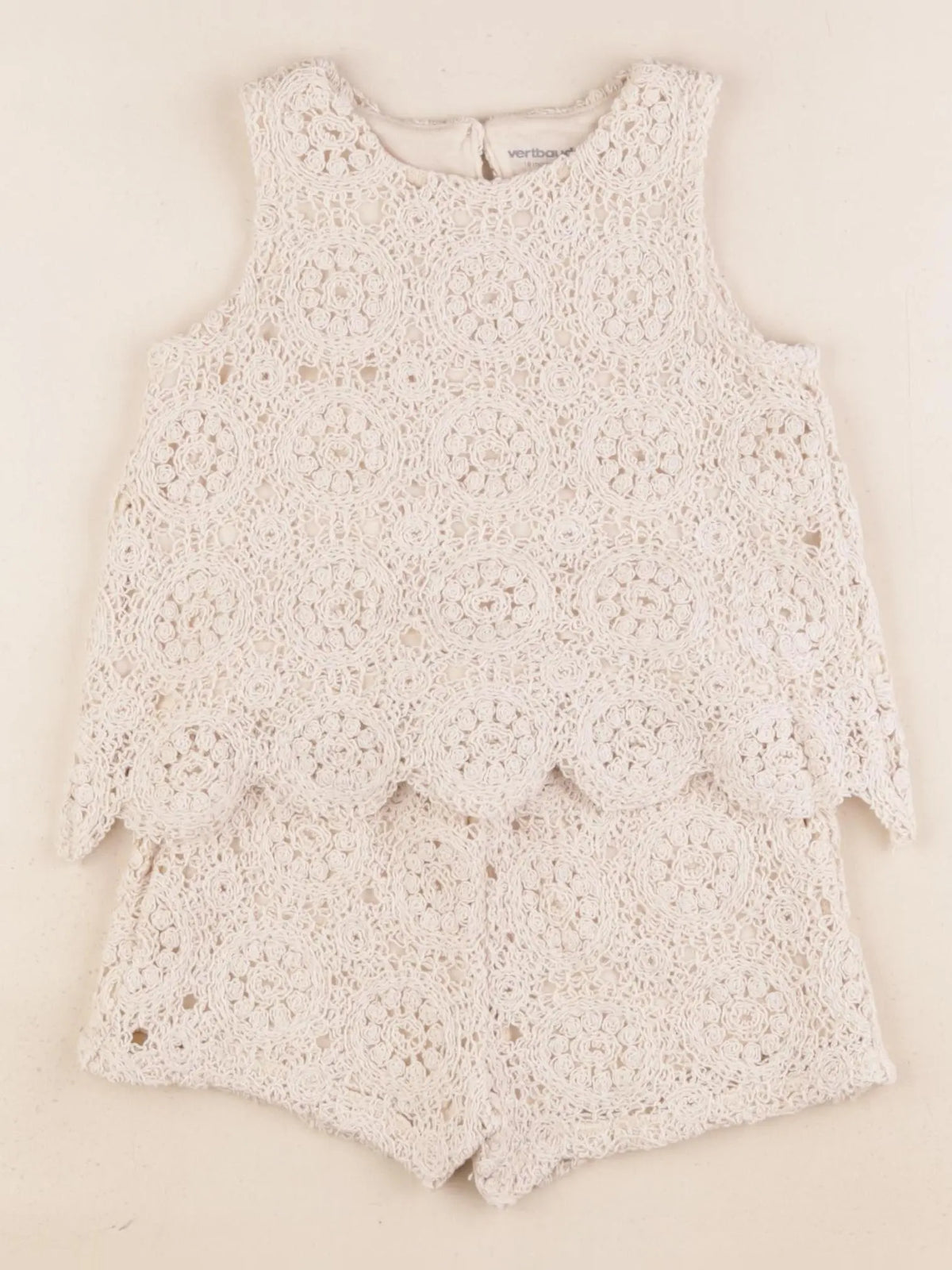 Vertbaudet - ensemble beige - 18 mois