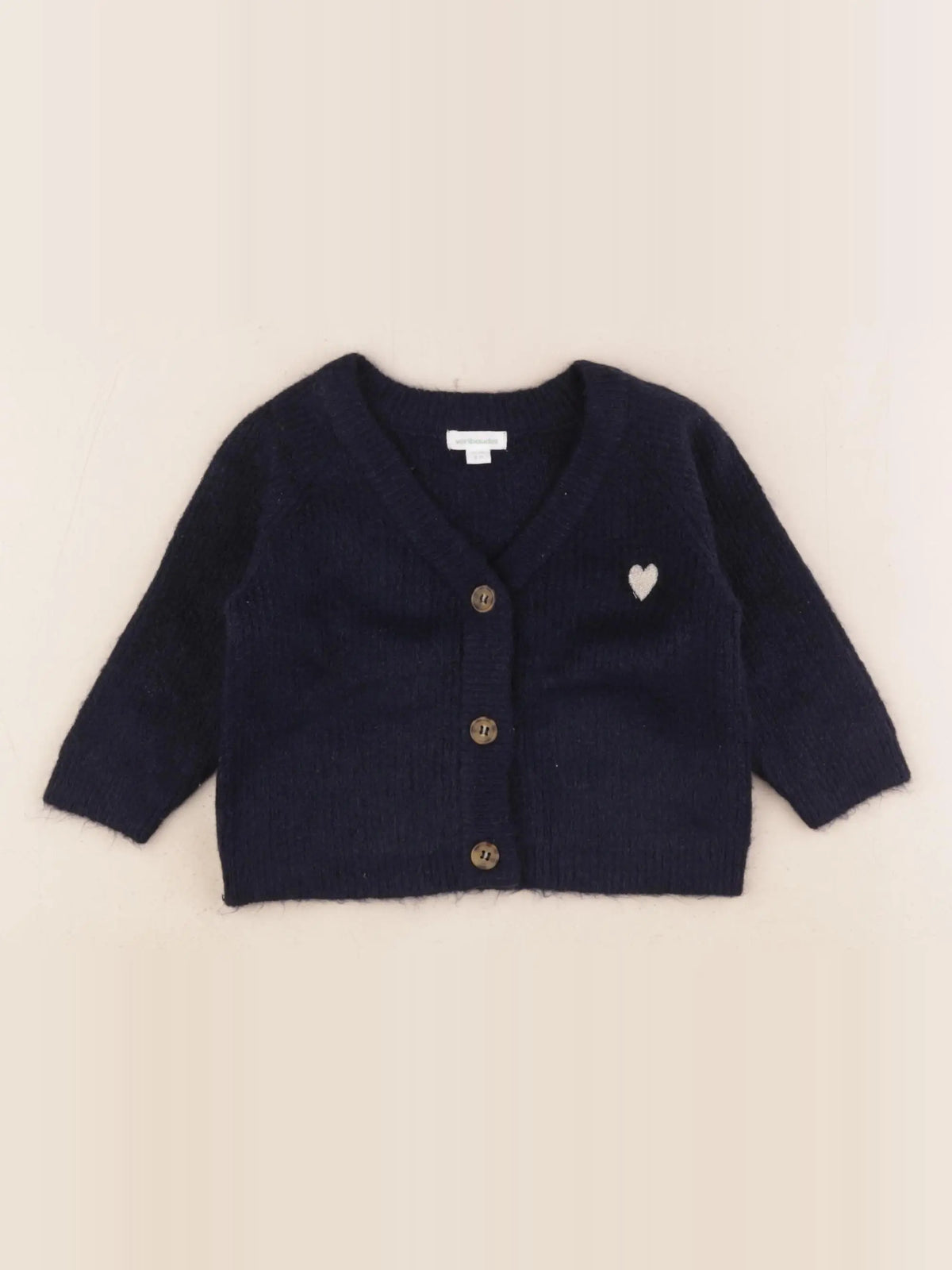 Vertbaudet - gilet bleu - 9 mois