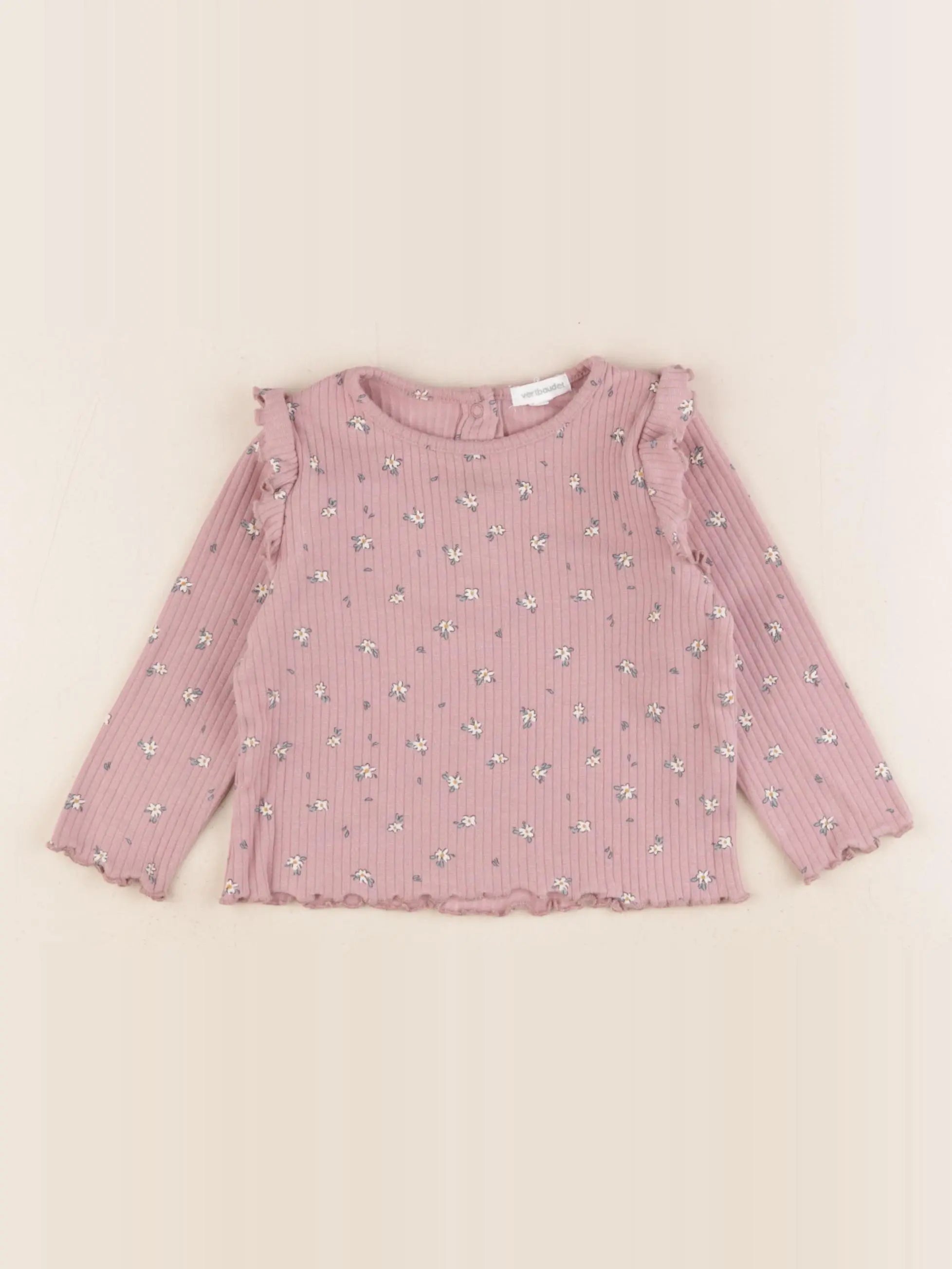 Vertbaudet - tee-shirt rose - 12 mois