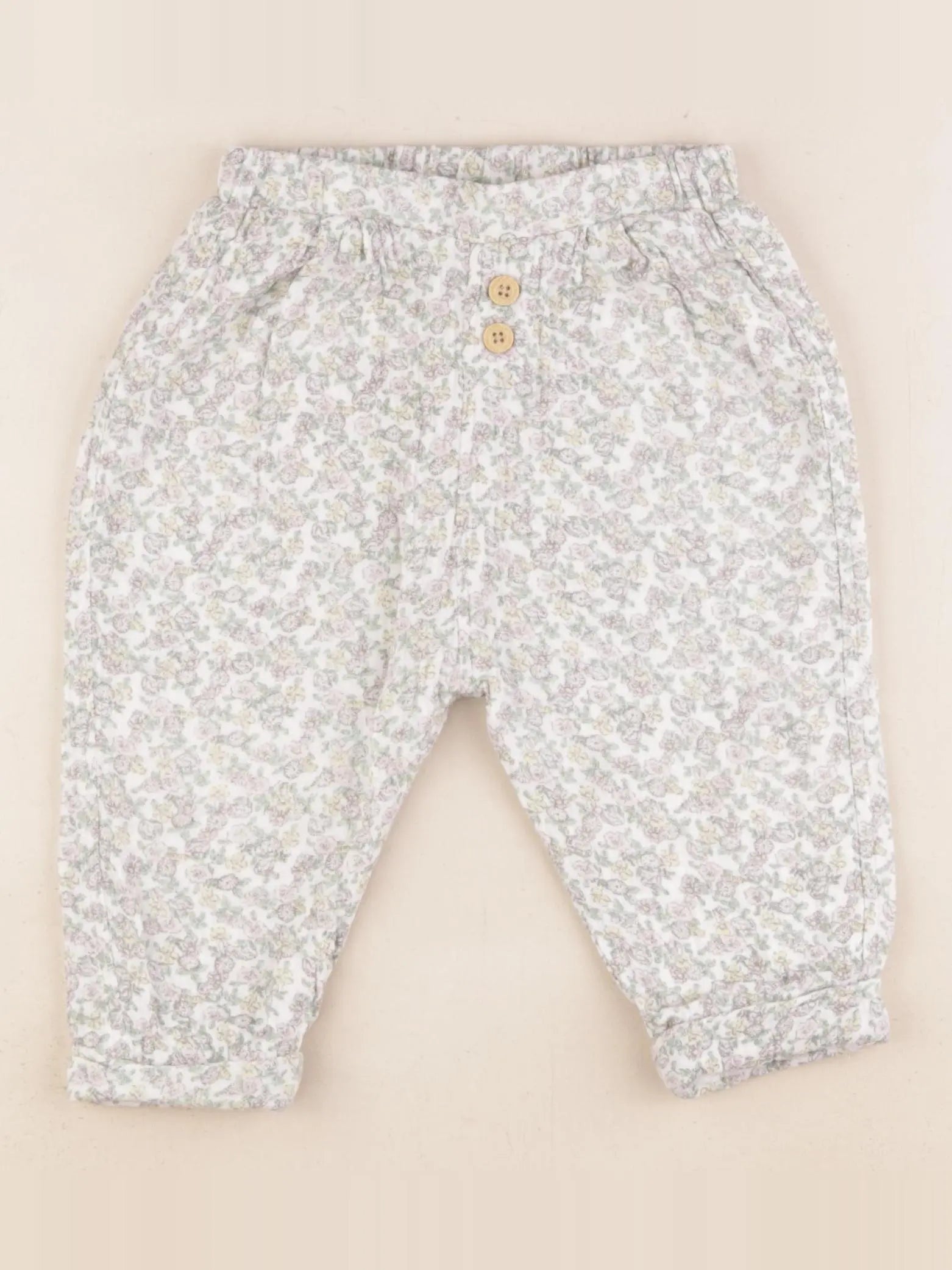 Vertbaudet - pantalon doublé multicolore - 18 mois
