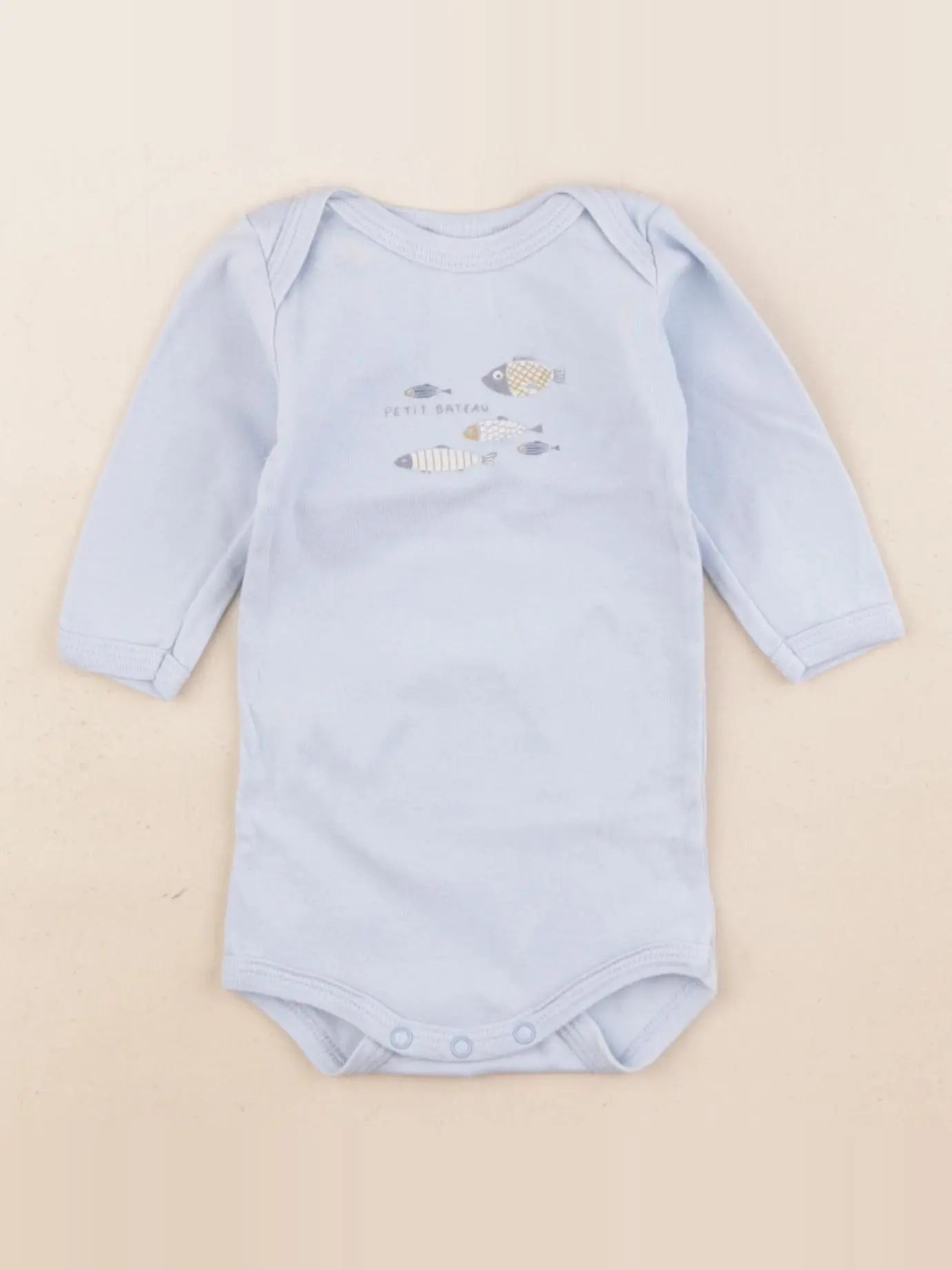 Petit Bateau - body bleu - 3 mois