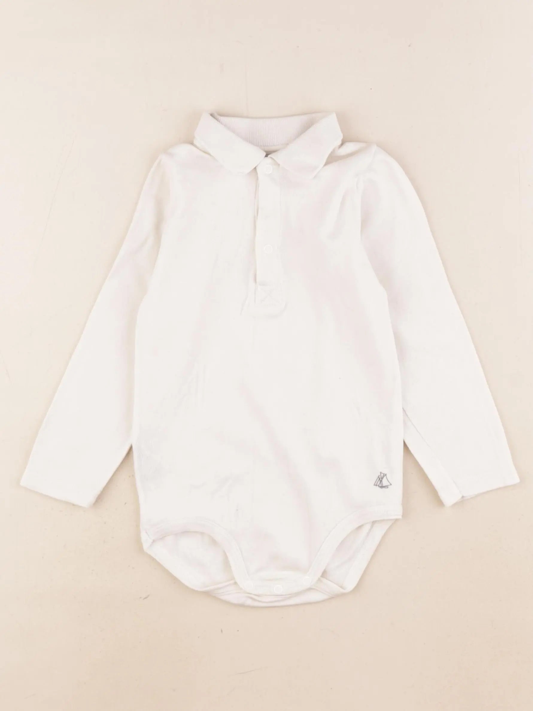 Petit Bateau - body à col beige - 24 mois