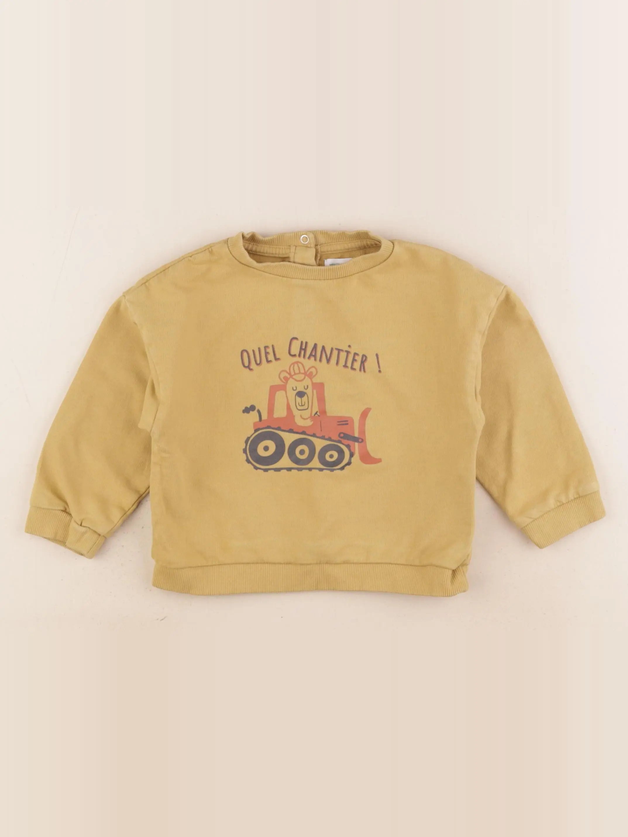 Vertbaudet - sweat jaune - 24 mois