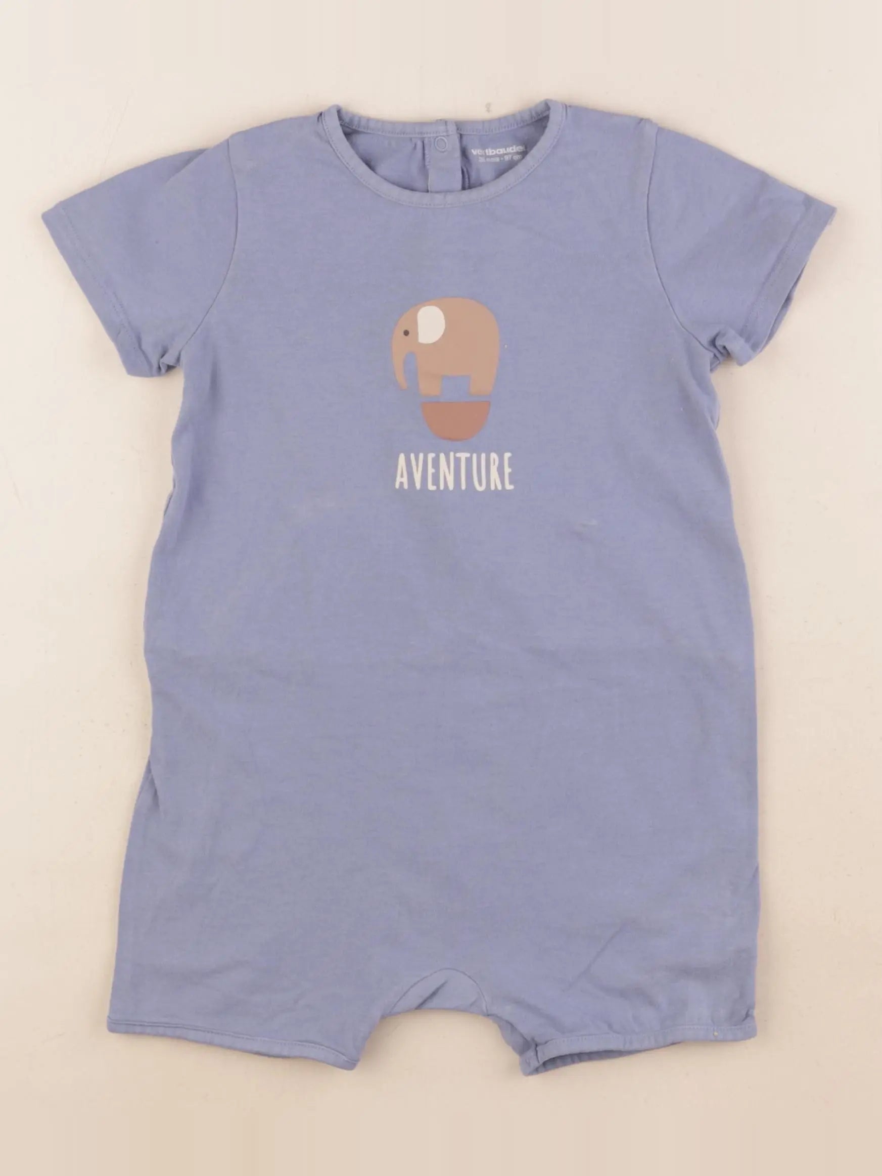 Vertbaudet - pyjama coton bleu - 36 mois