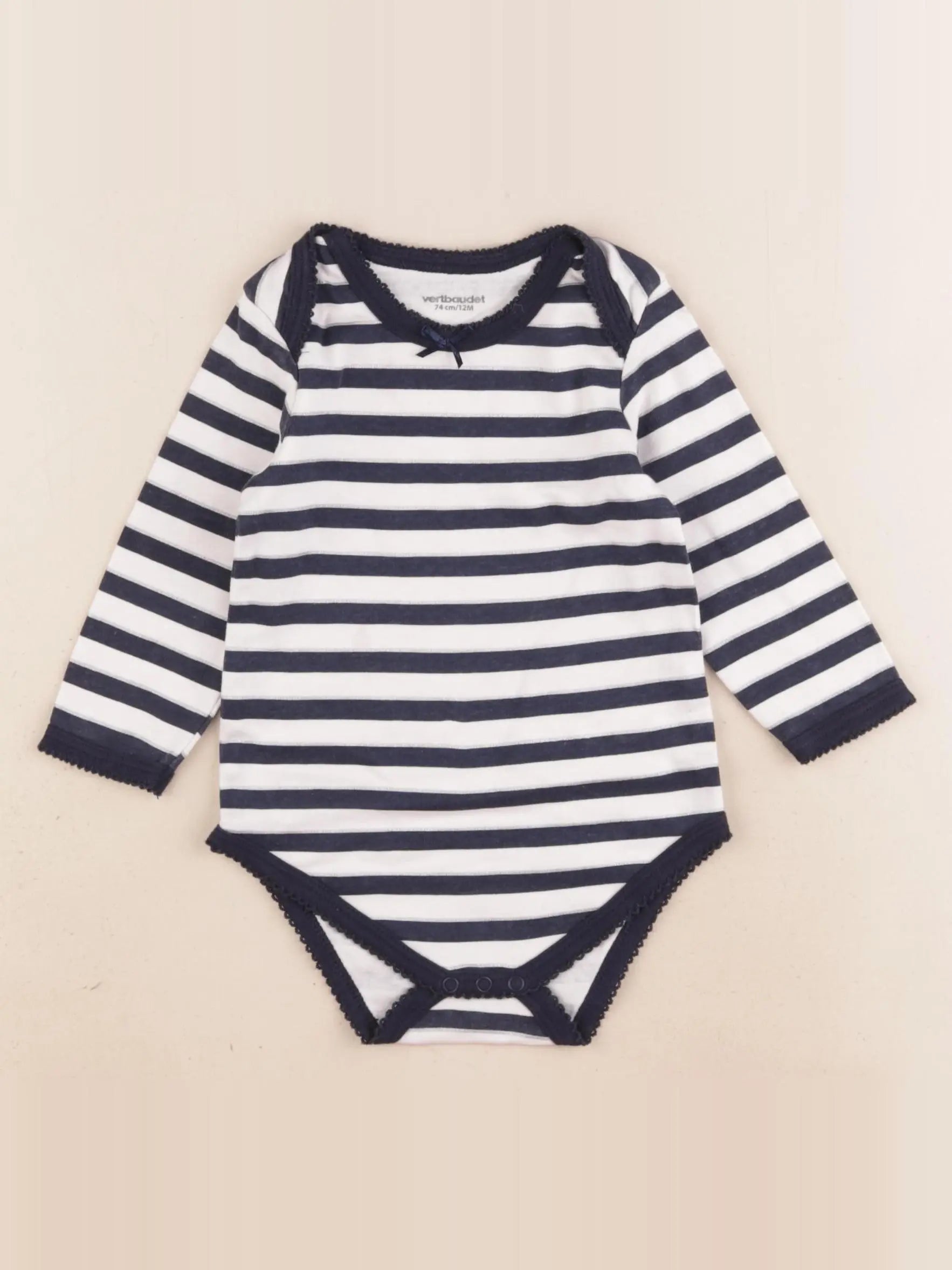 Vertbaudet - body bleu - 12 mois