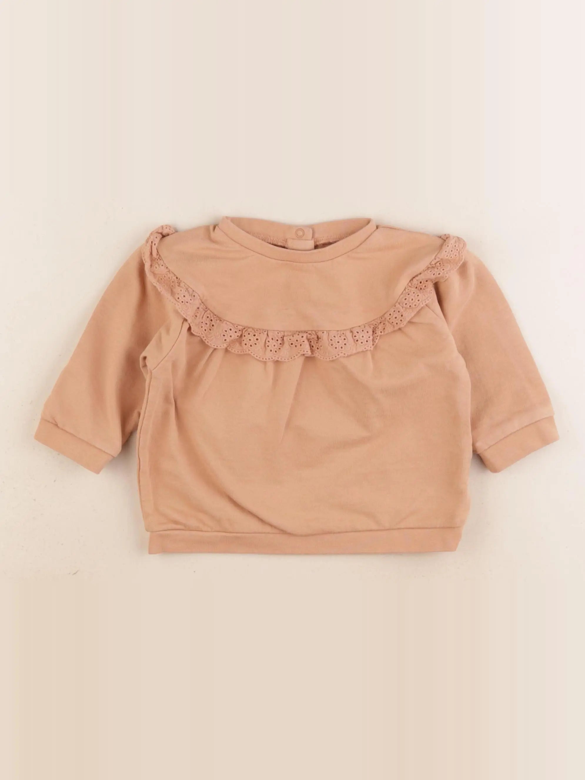 Vertbaudet - sweat beige - 12 mois