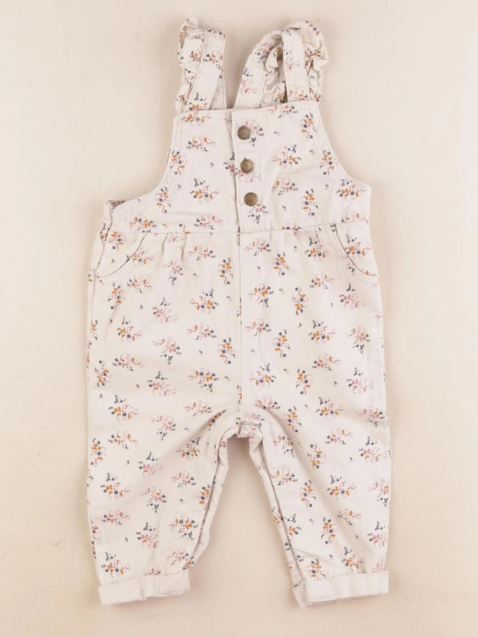 Vertbaudet - salopette beige - 6 mois