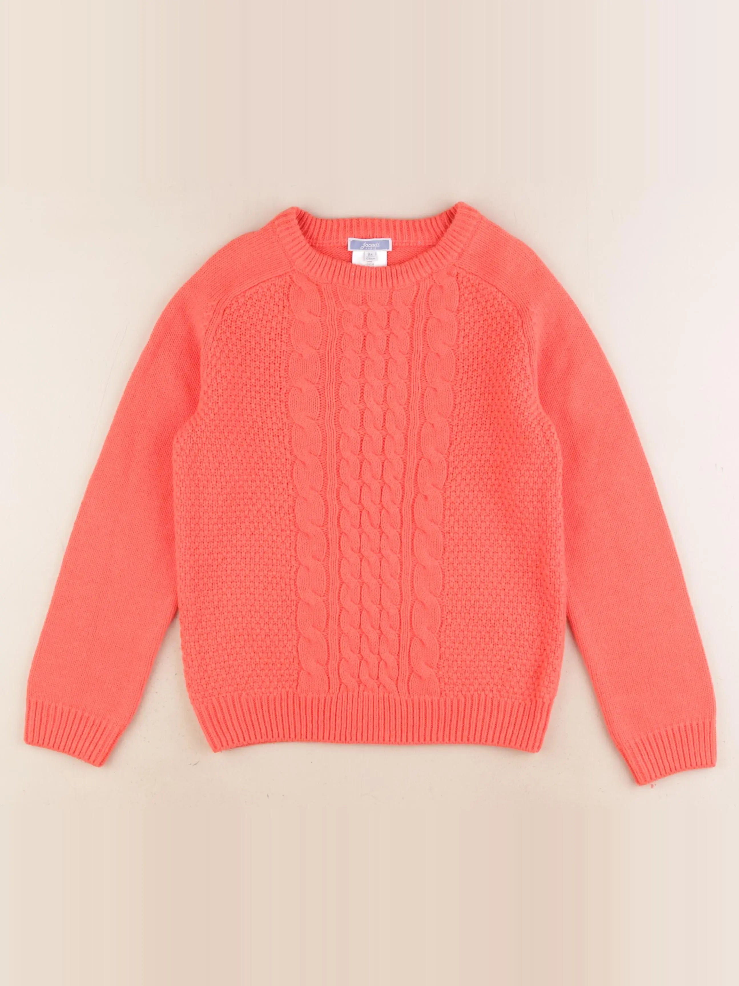 Jacadi - pull orange - 8 ans