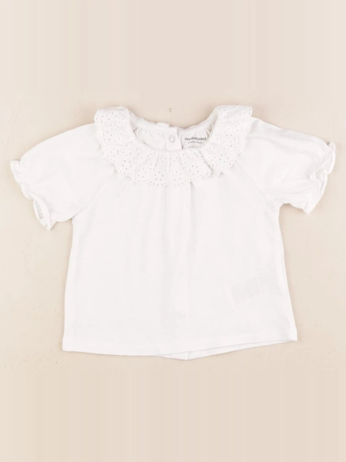 Vertbaudet - tee-shirt blanc - 12 mois