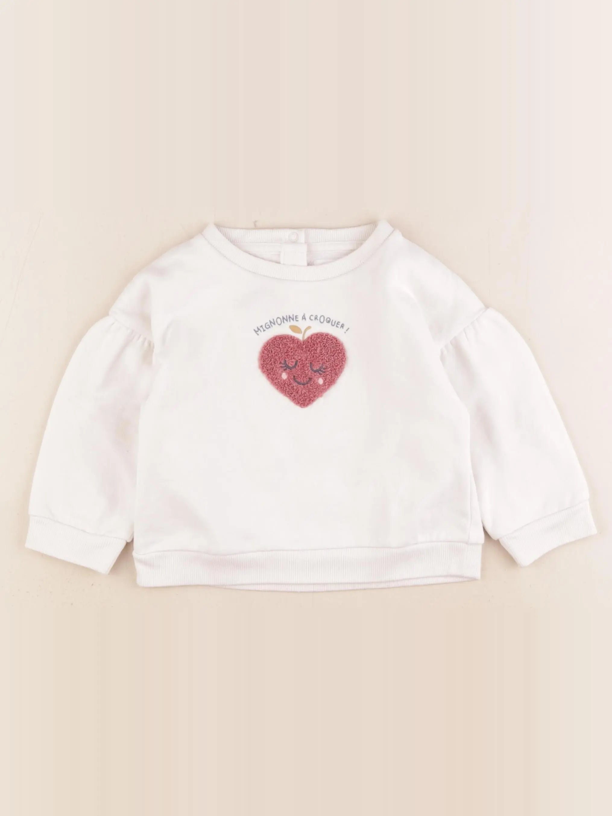 Vertbaudet - sweat beige - 18 mois