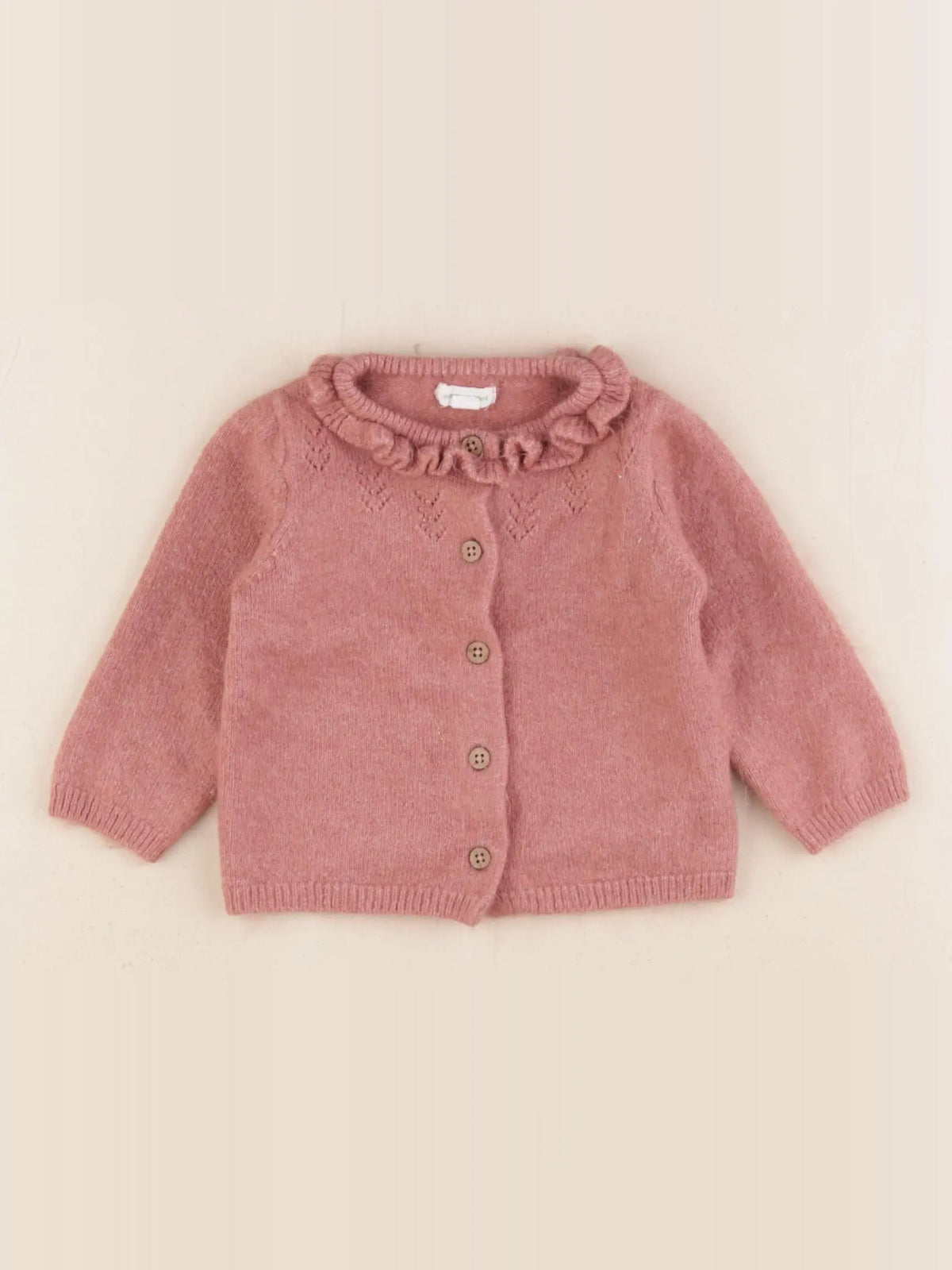 Vertbaudet - gilet rose - 9 mois