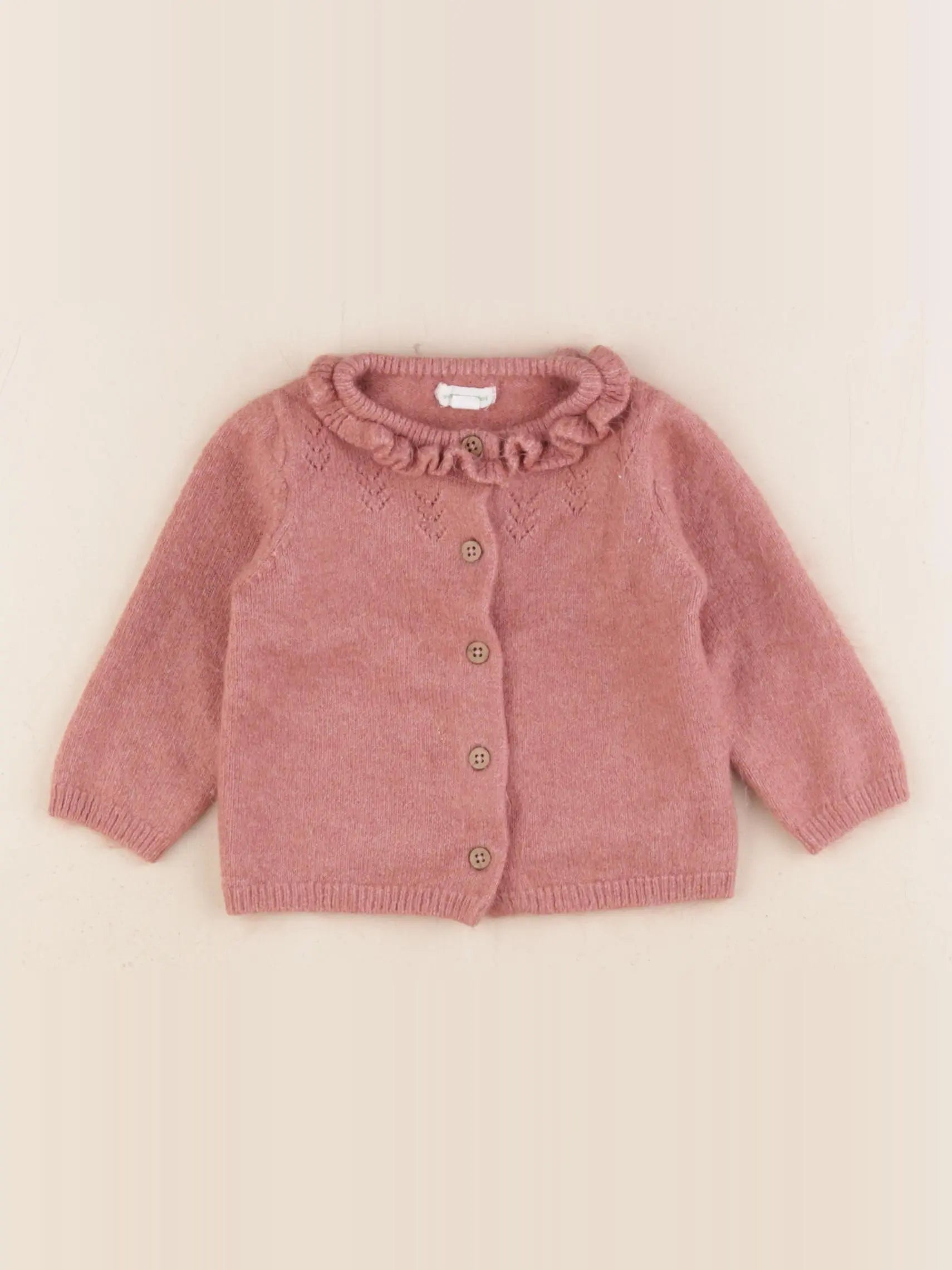 Vertbaudet - gilet rose - 9 mois