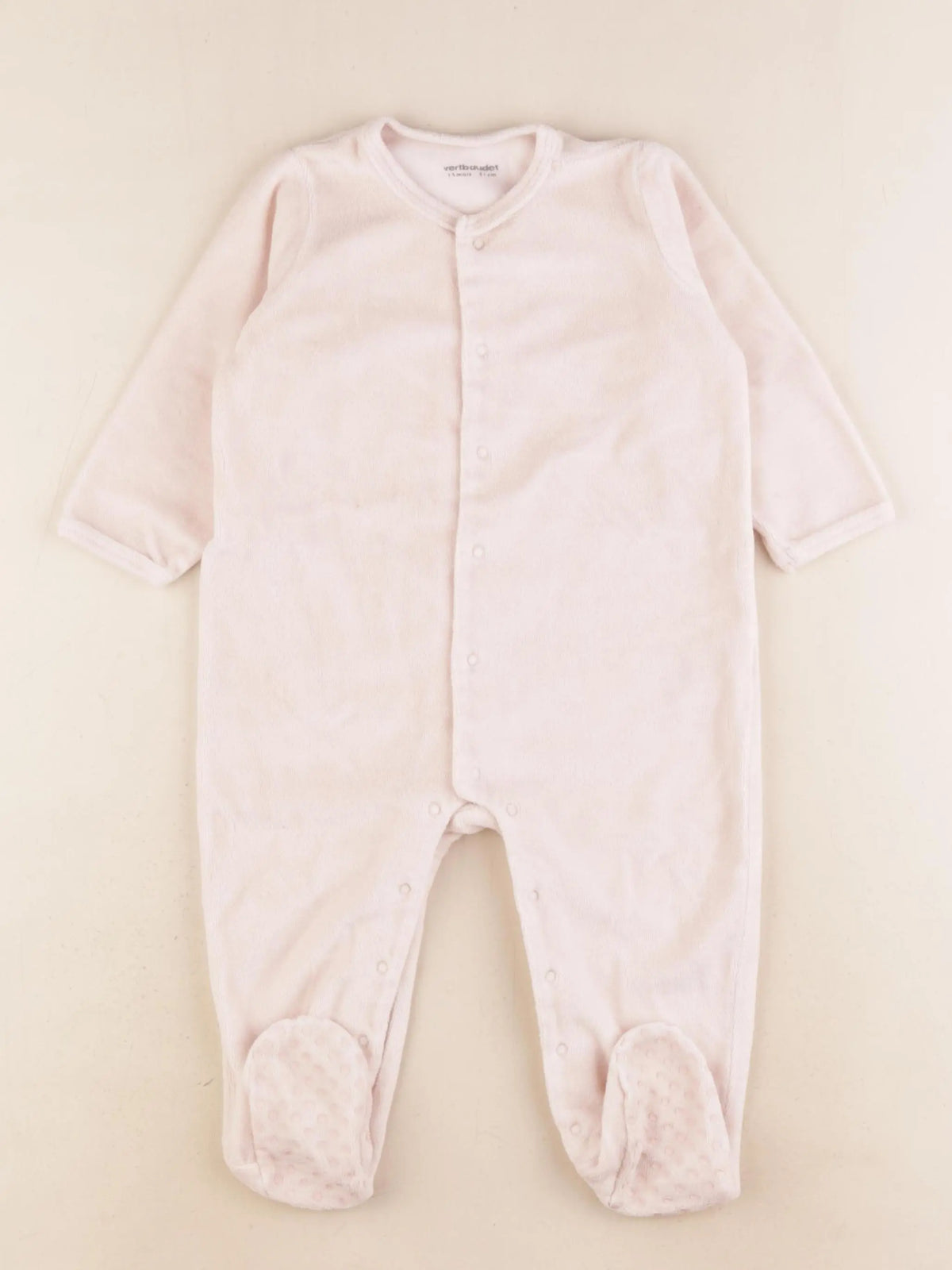 Vertbaudet - pyjama velours rose - 18 mois