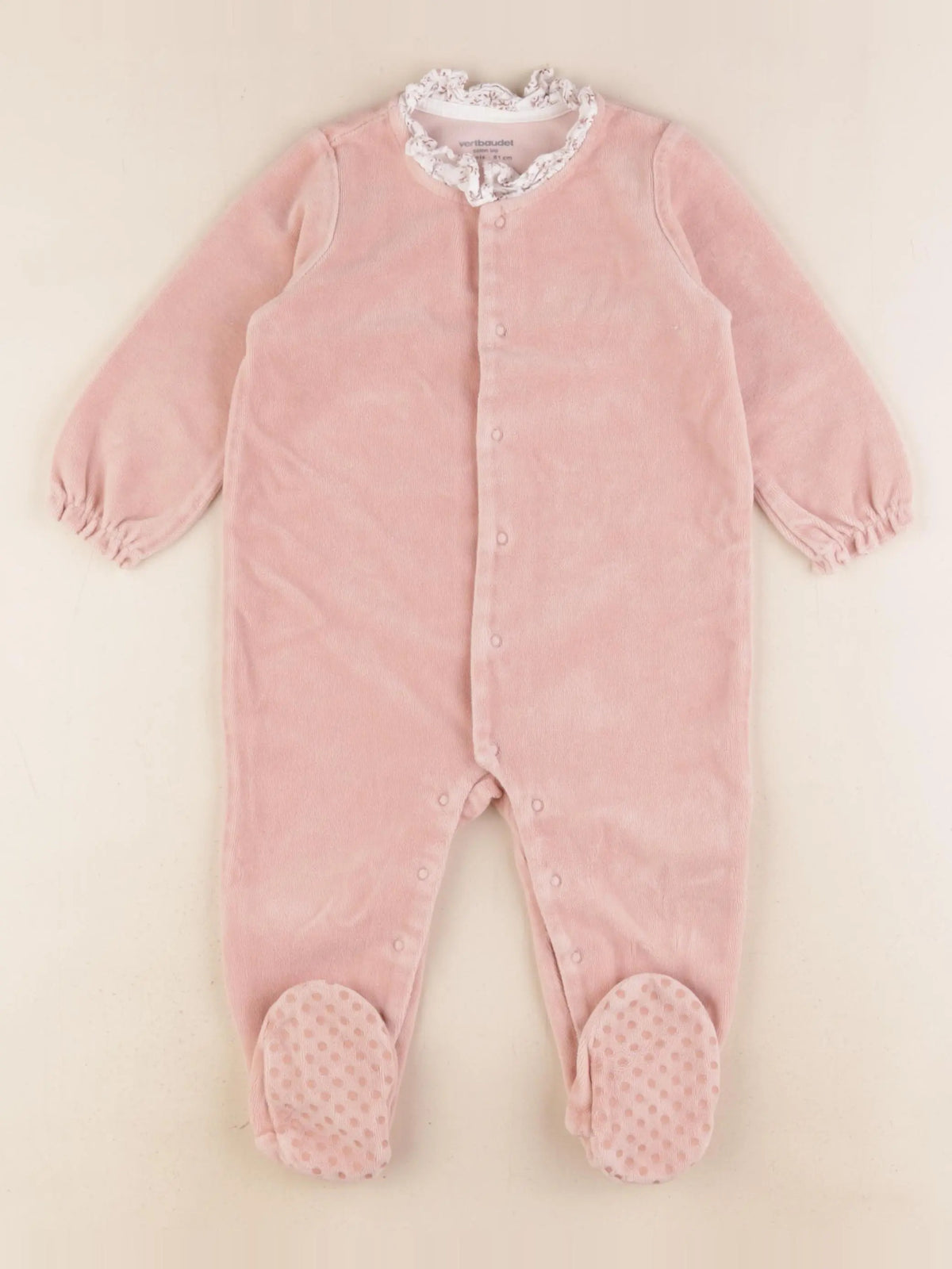 Vertbaudet - pyjama velours rose - 18 mois