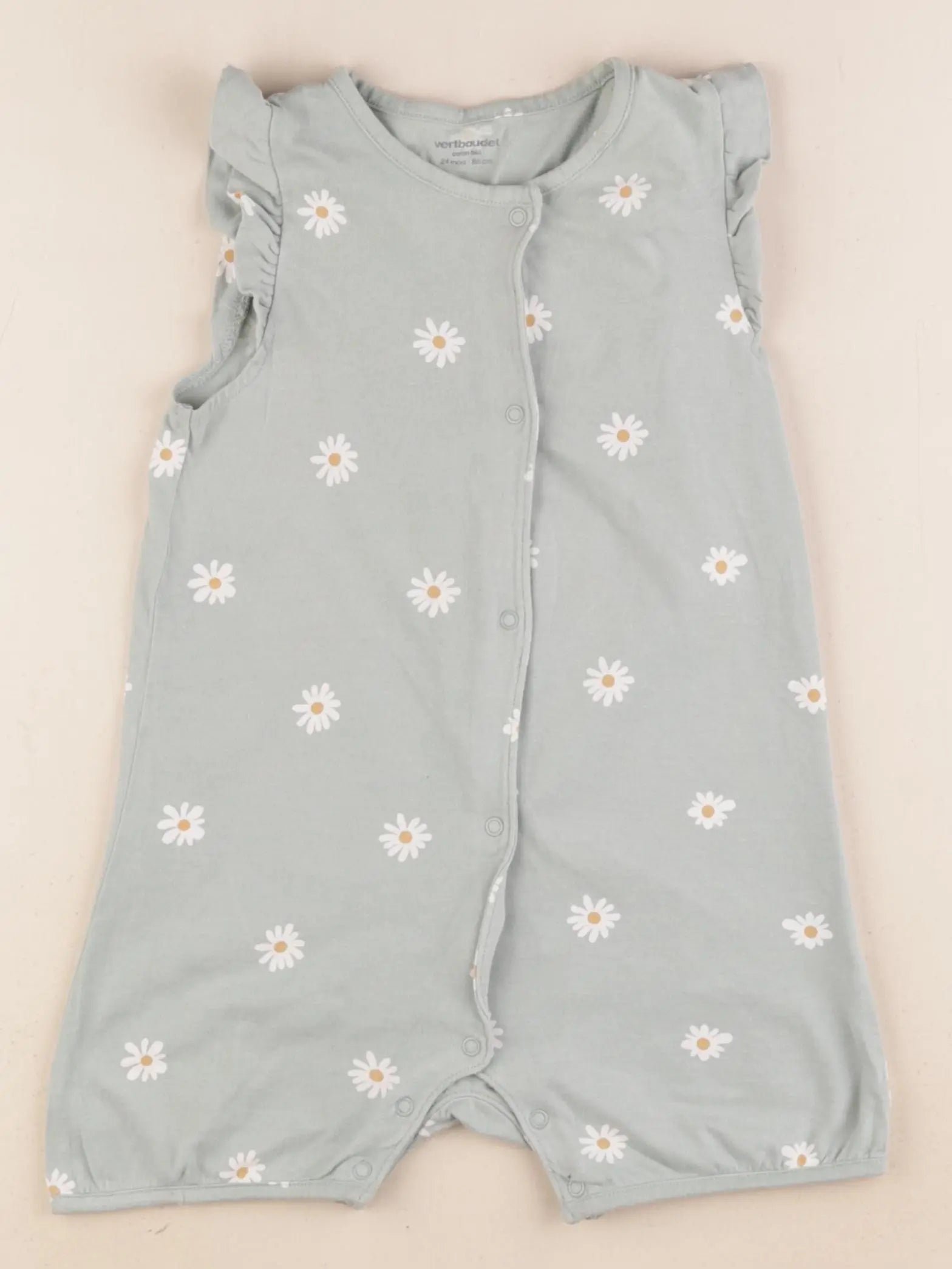 Vertbaudet - pyjama coton vert - 24 mois