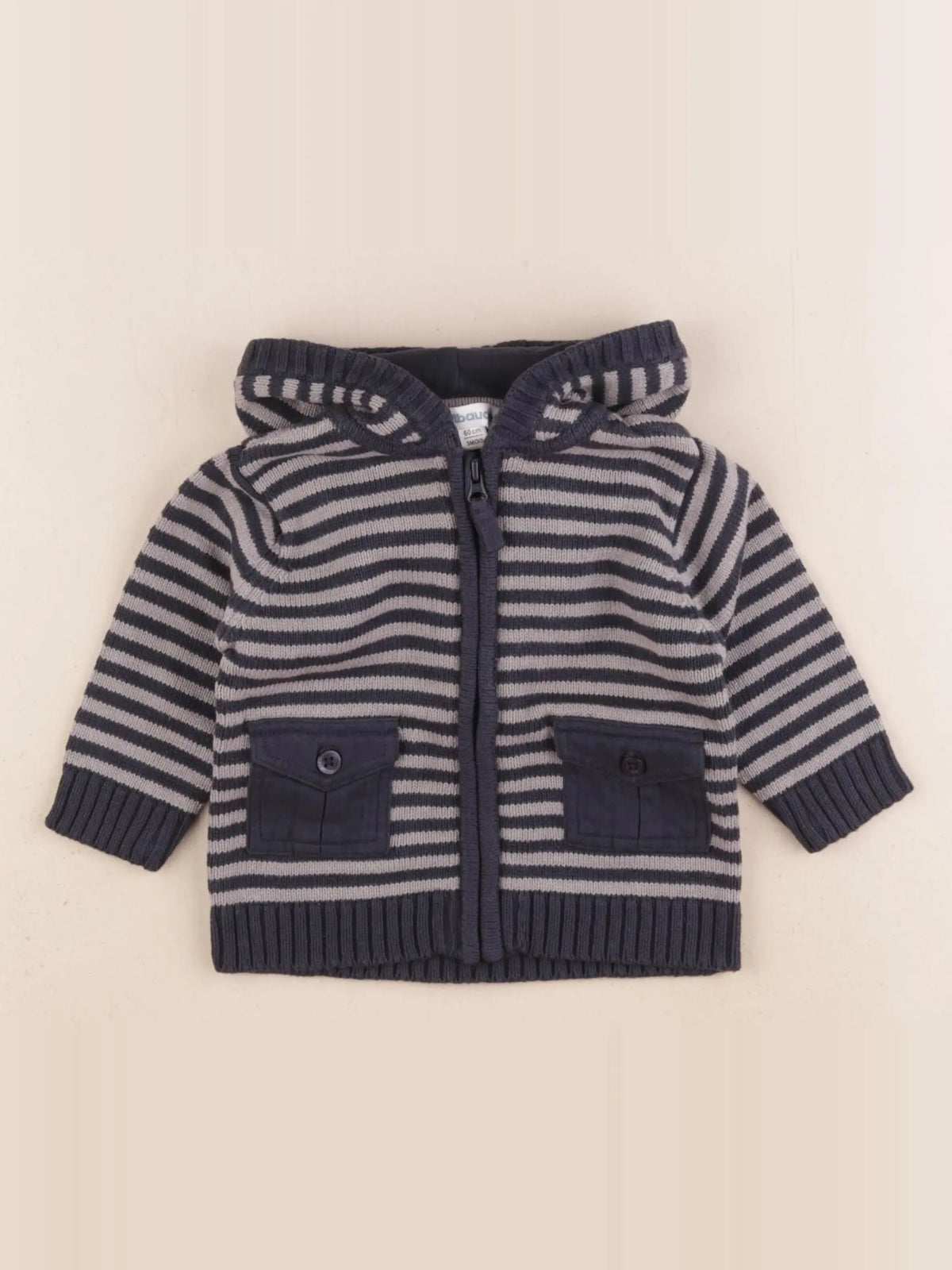 Vertbaudet - gilet gris - 3 mois