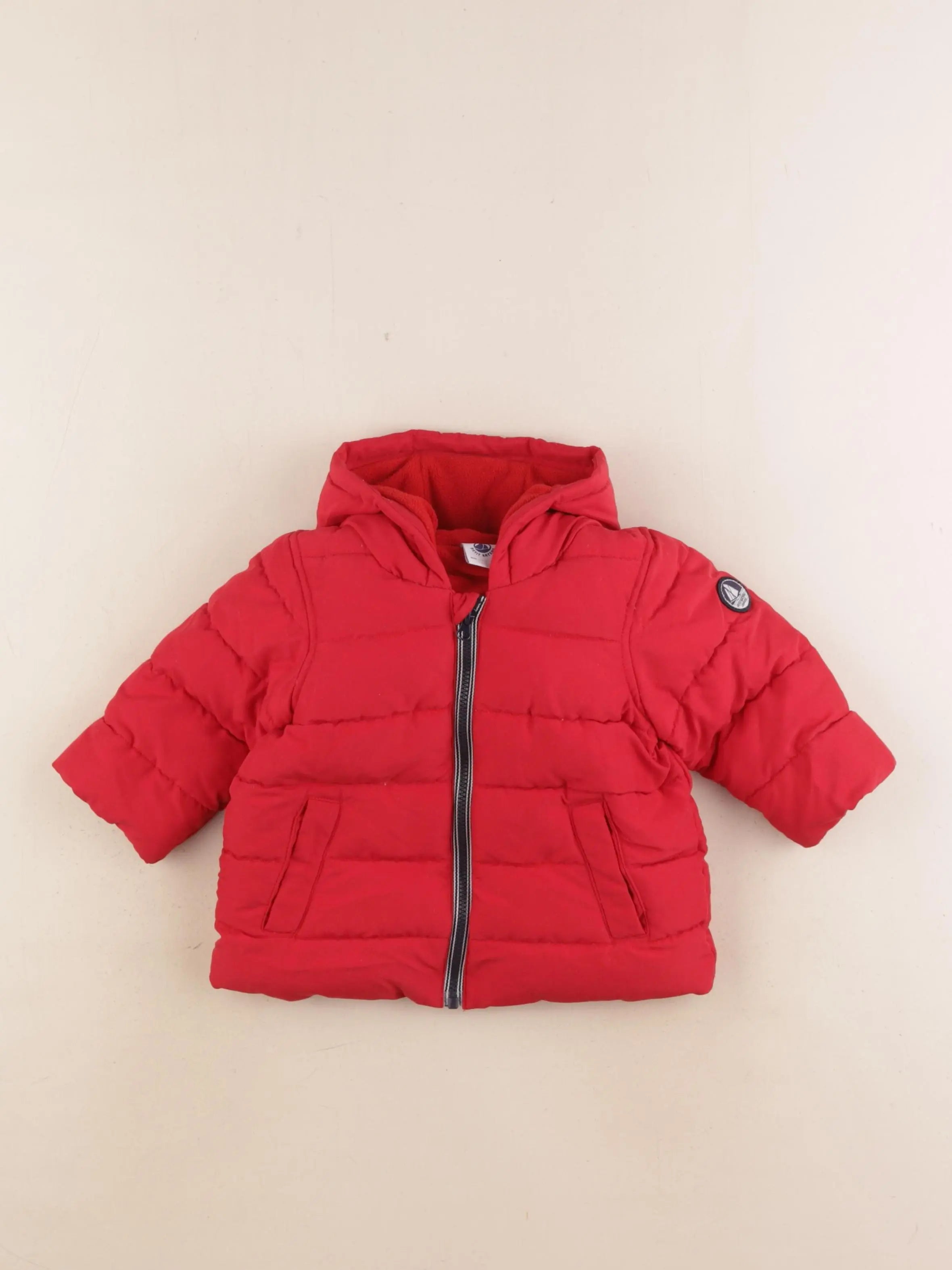 Petit Bateau - doudoune rouge - 6 mois