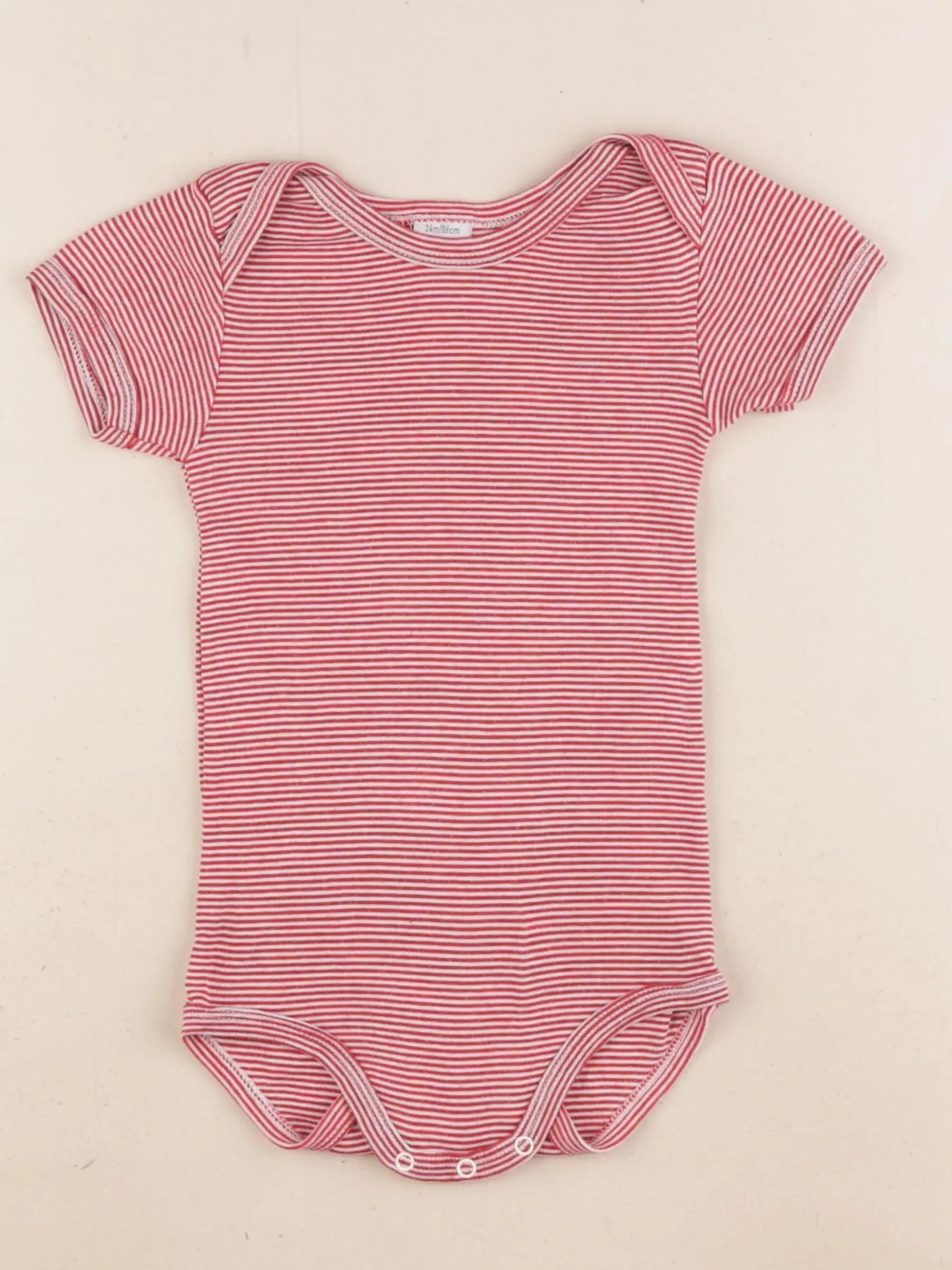 Petit Bateau - body rouge - 24 mois