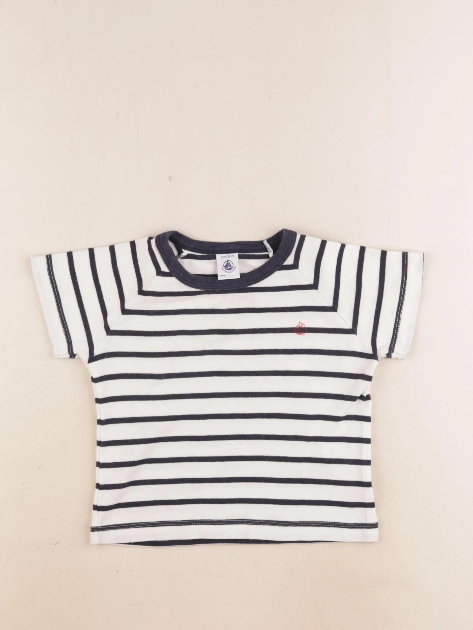Petit Bateau - tee-shirt bleu, blanc - 2 ans