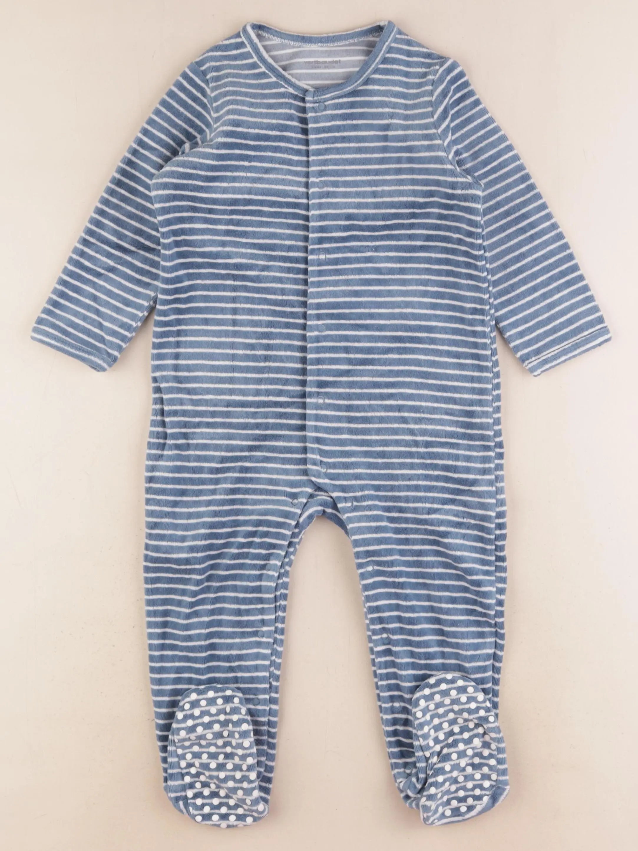 Vertbaudet - pyjama velours bleu - 2 ans