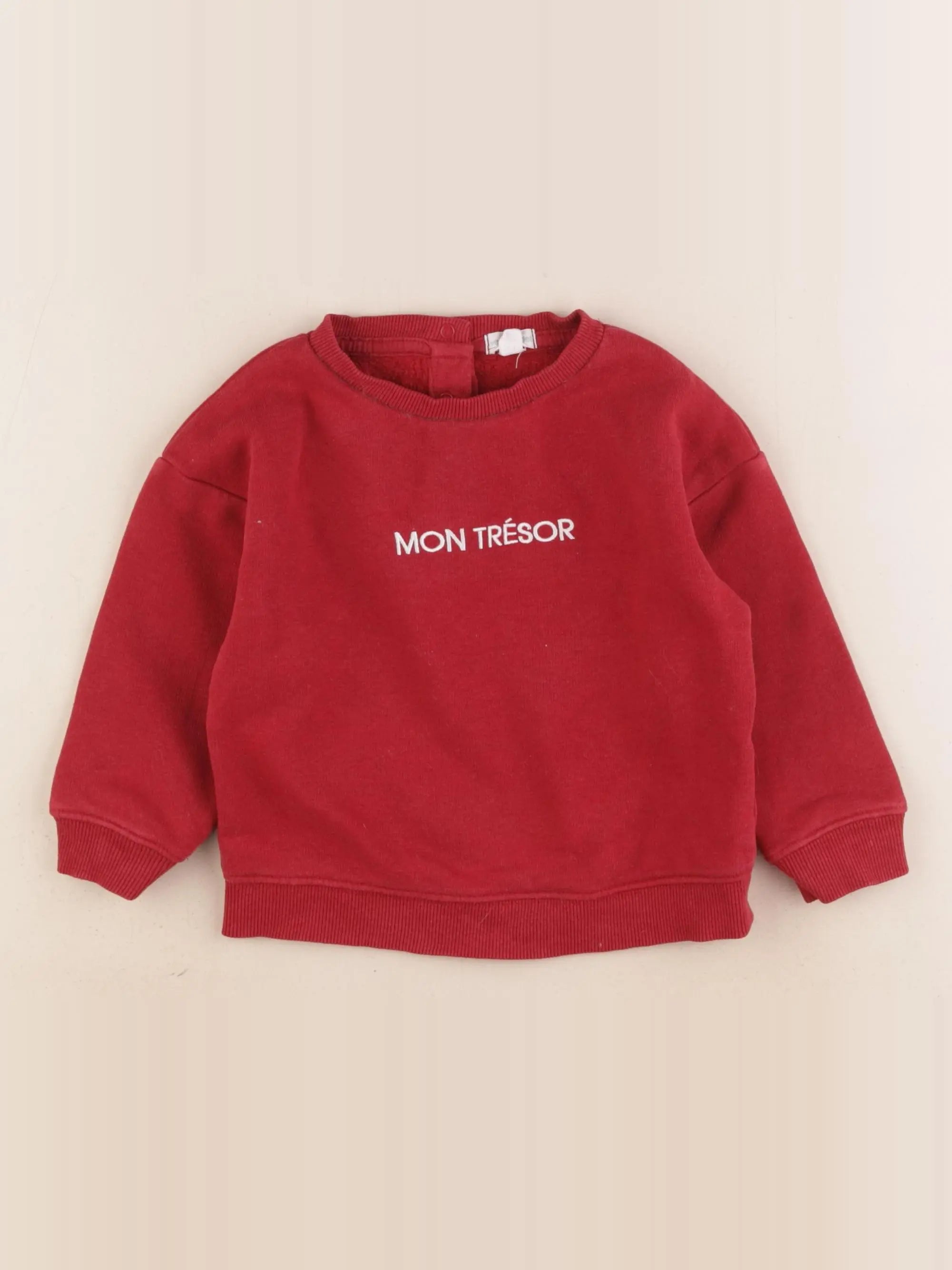 Vertbaudet - sweat rouge - 24 mois