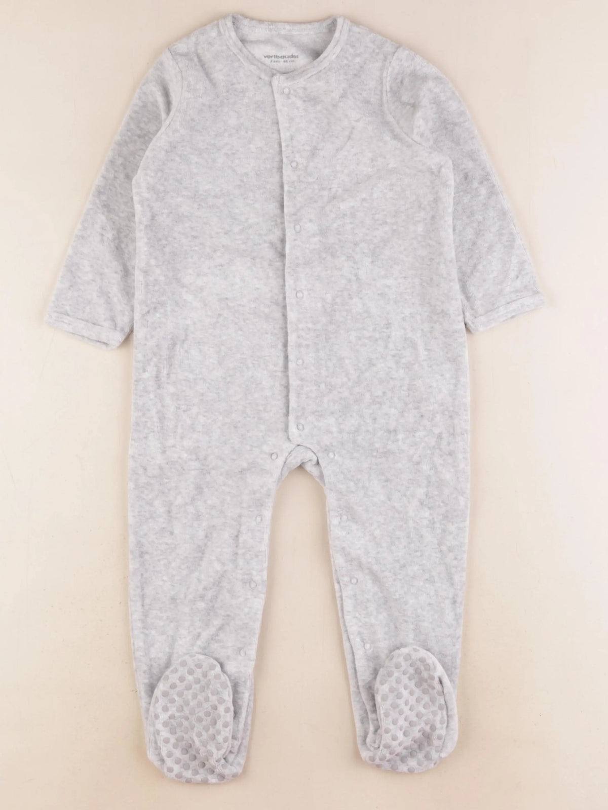 Vertbaudet - pyjama velours gris - 2 ans
