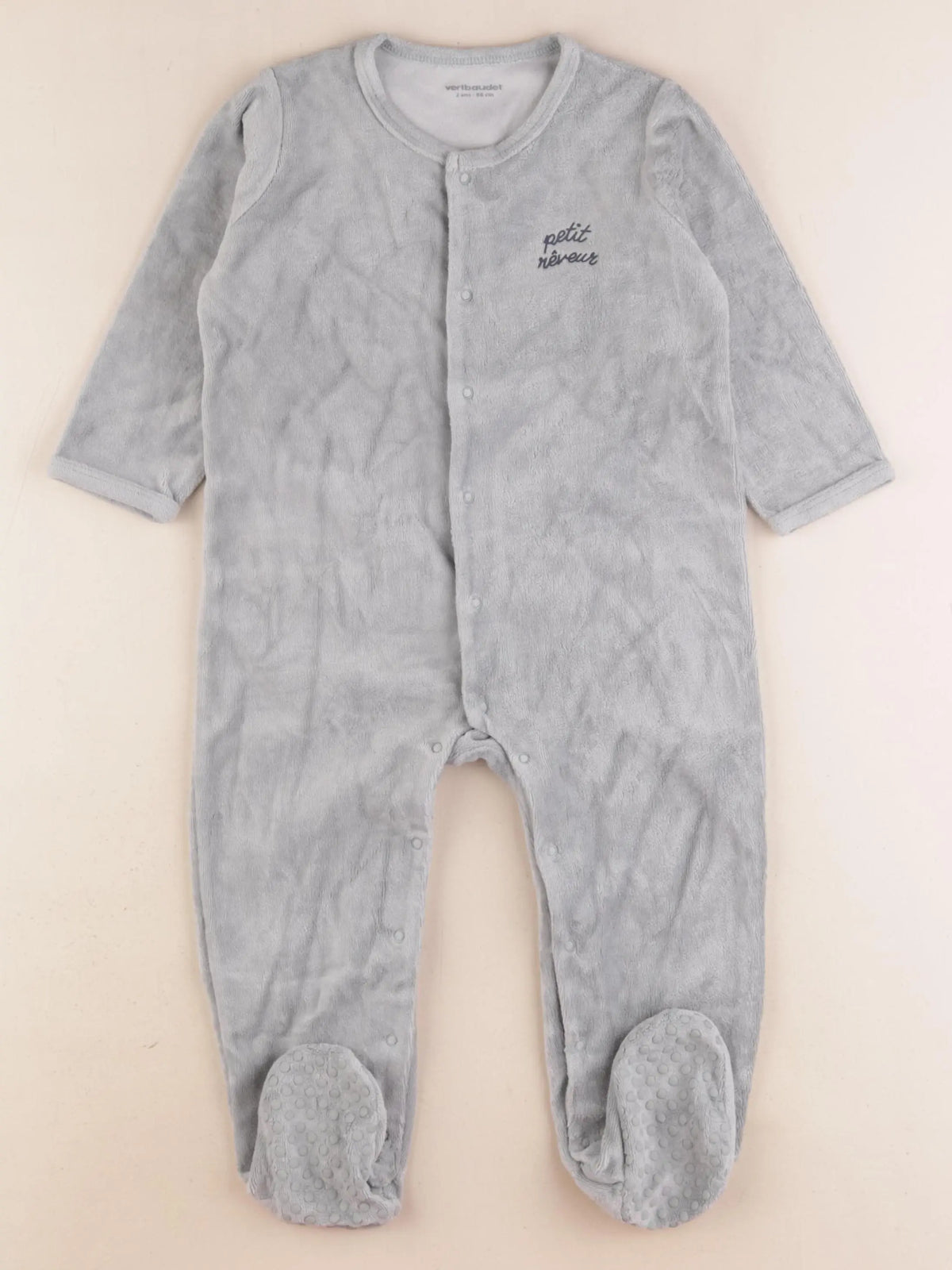 Vertbaudet - pyjama velours vert - 2 ans
