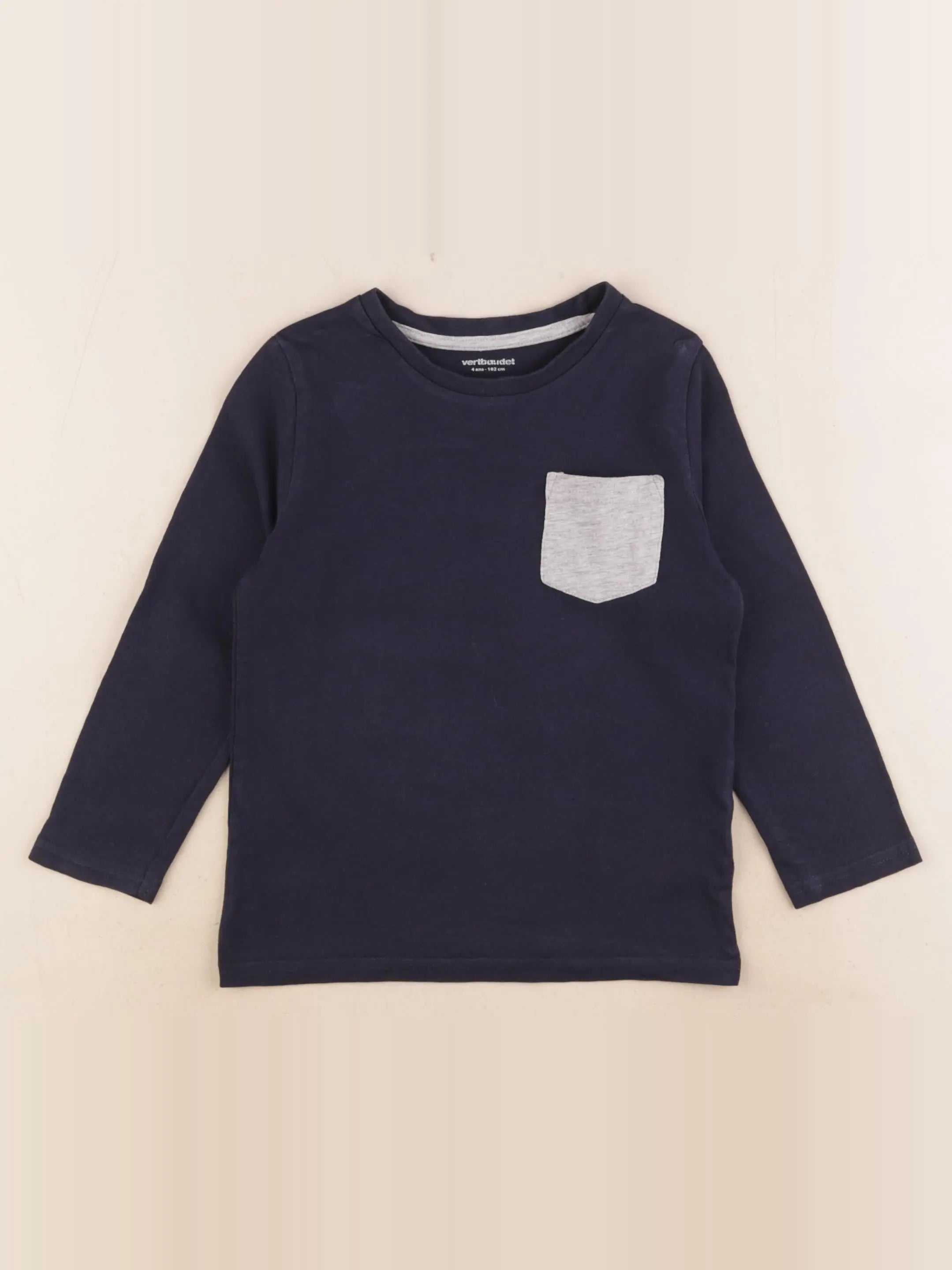 Vertbaudet - tee-shirt bleu - 4 ans
