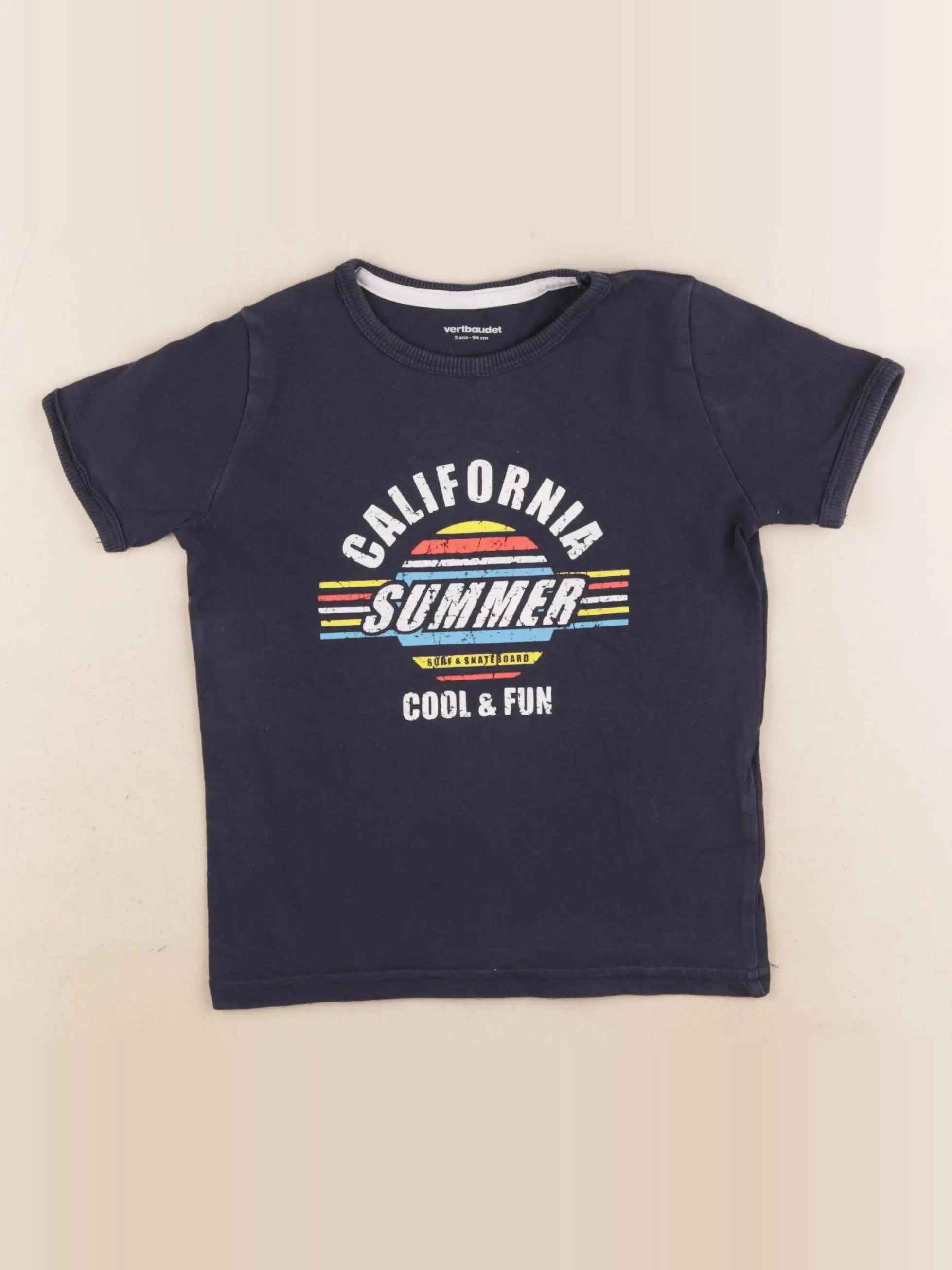 Vertbaudet - tee-shirt bleu - 3 ans