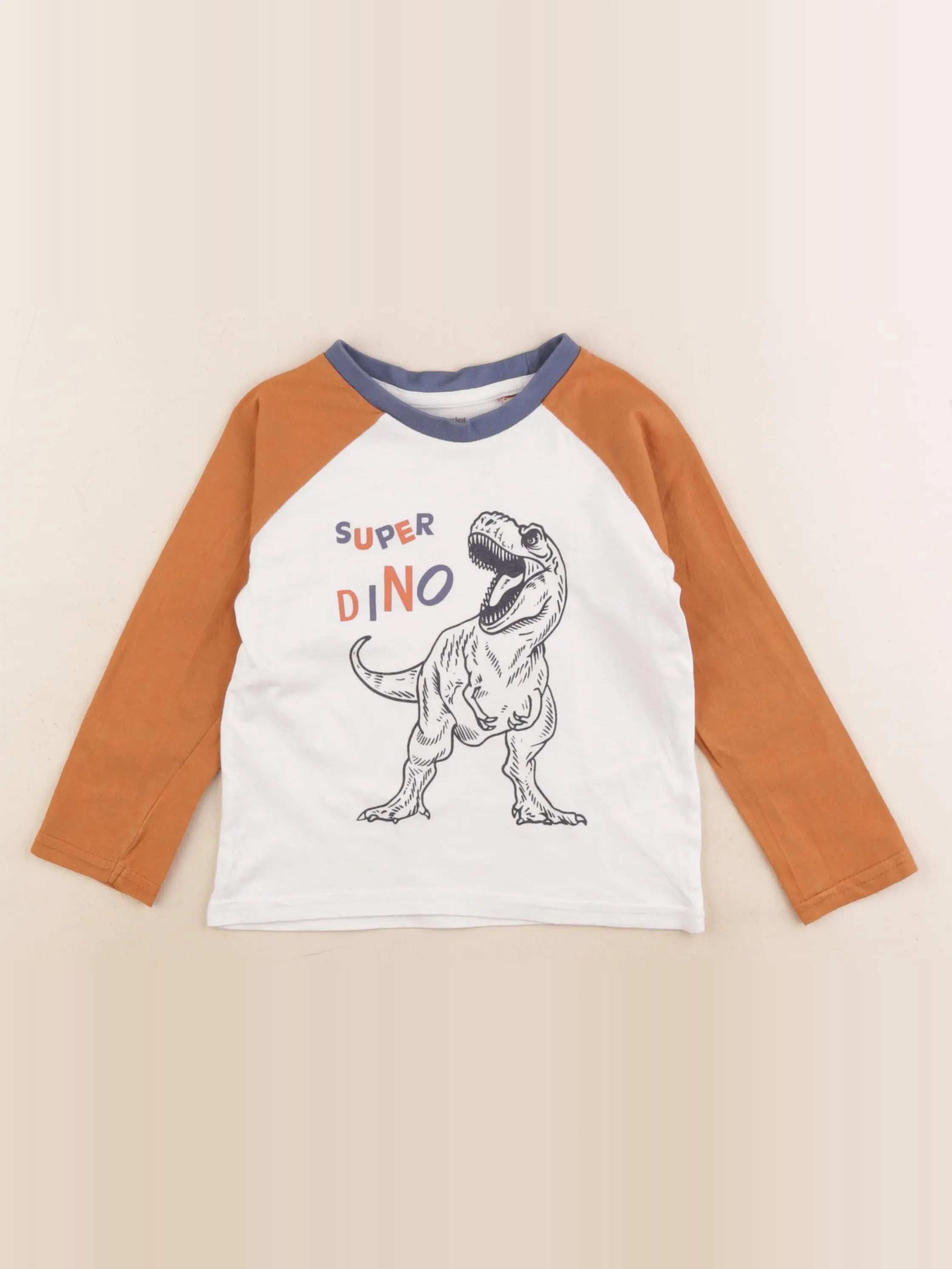 Vertbaudet - tee-shirt marron, blanc - 3 ans