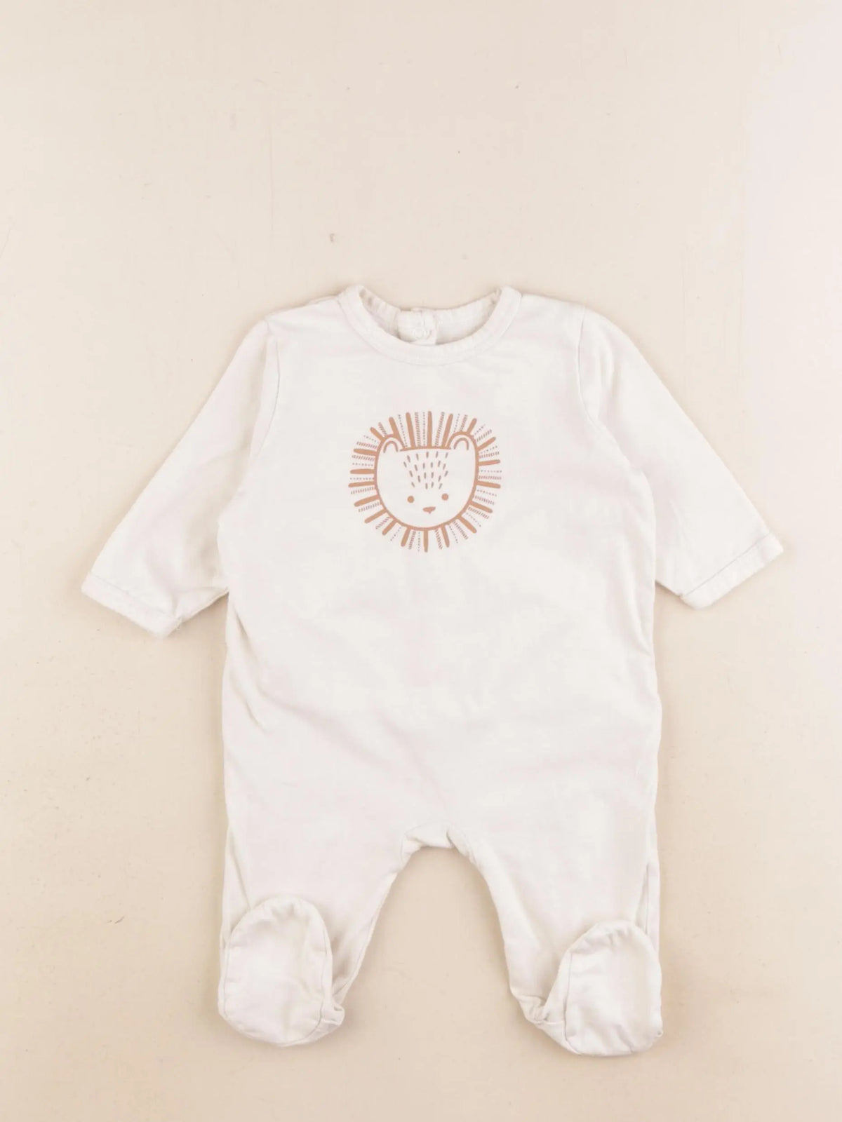 Vertbaudet - pyjama coton beige - 3 mois
