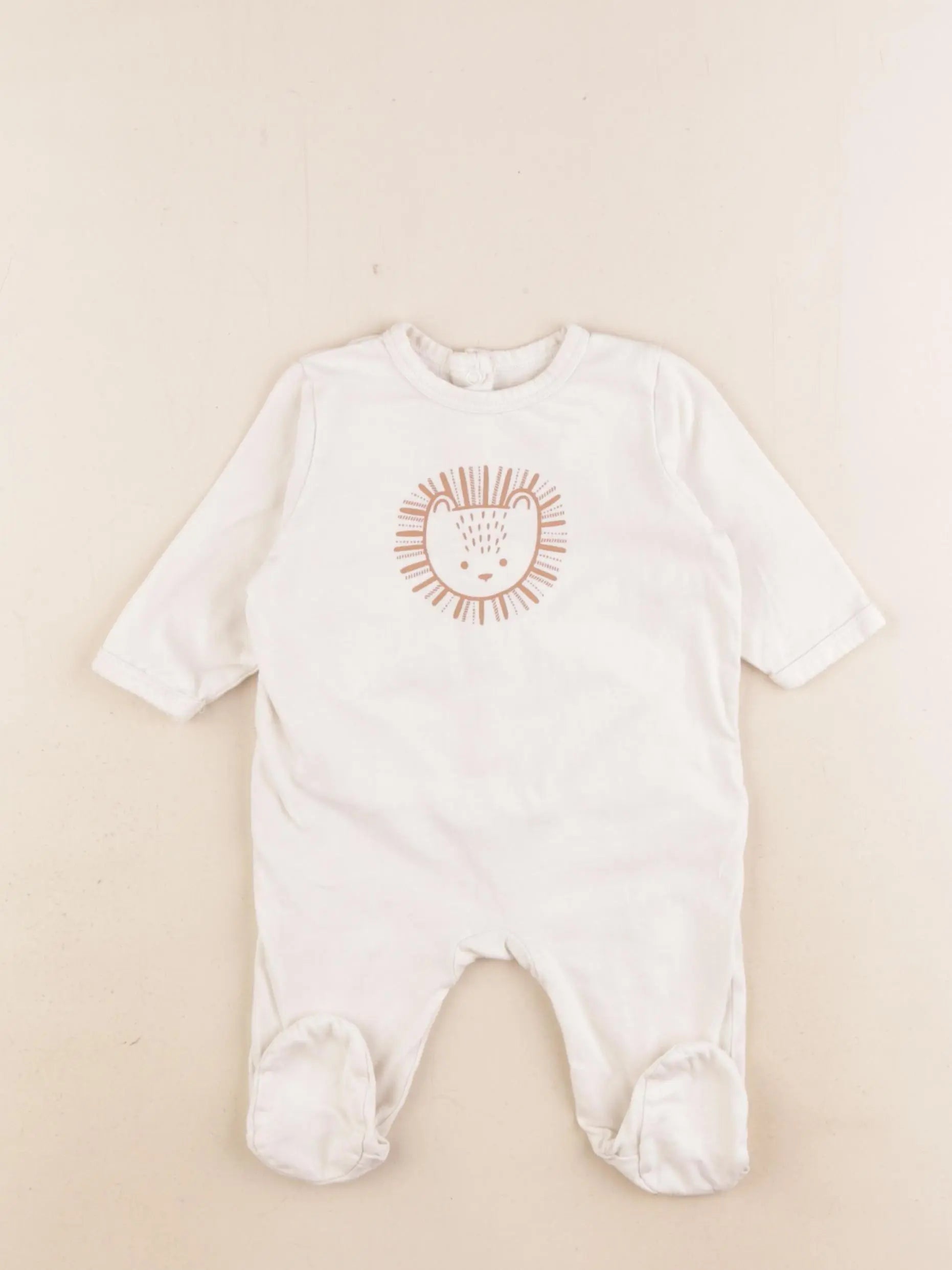 Vertbaudet - pyjama coton beige - 3 mois