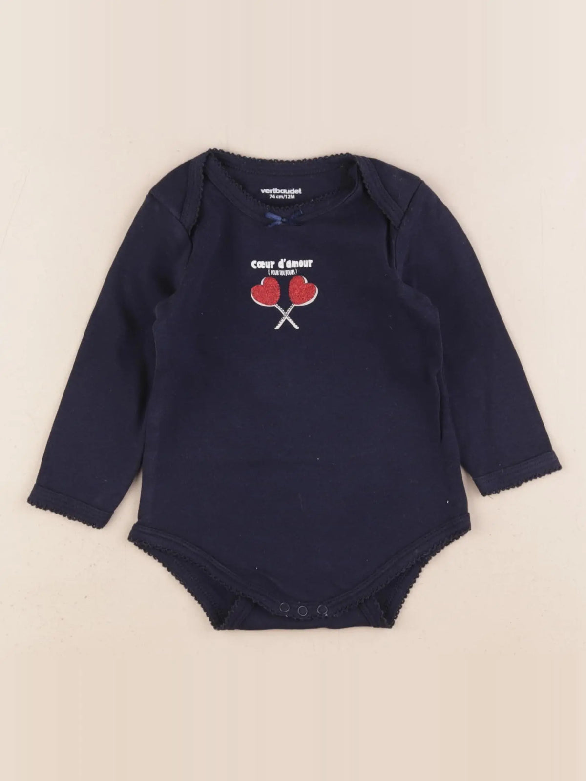 Vertbaudet - body bleu - 12 mois