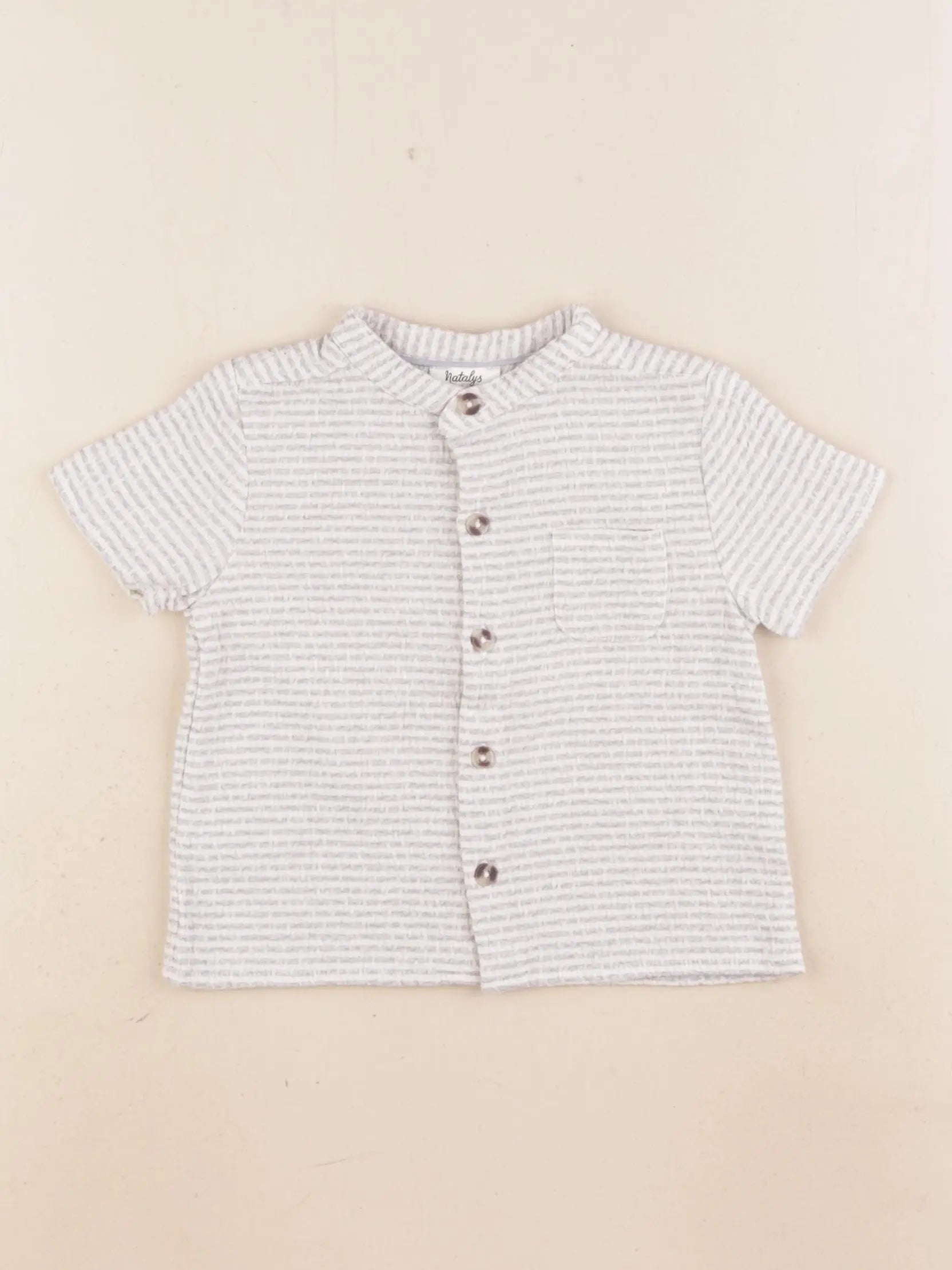 Natalys - chemise bleu - 6 mois