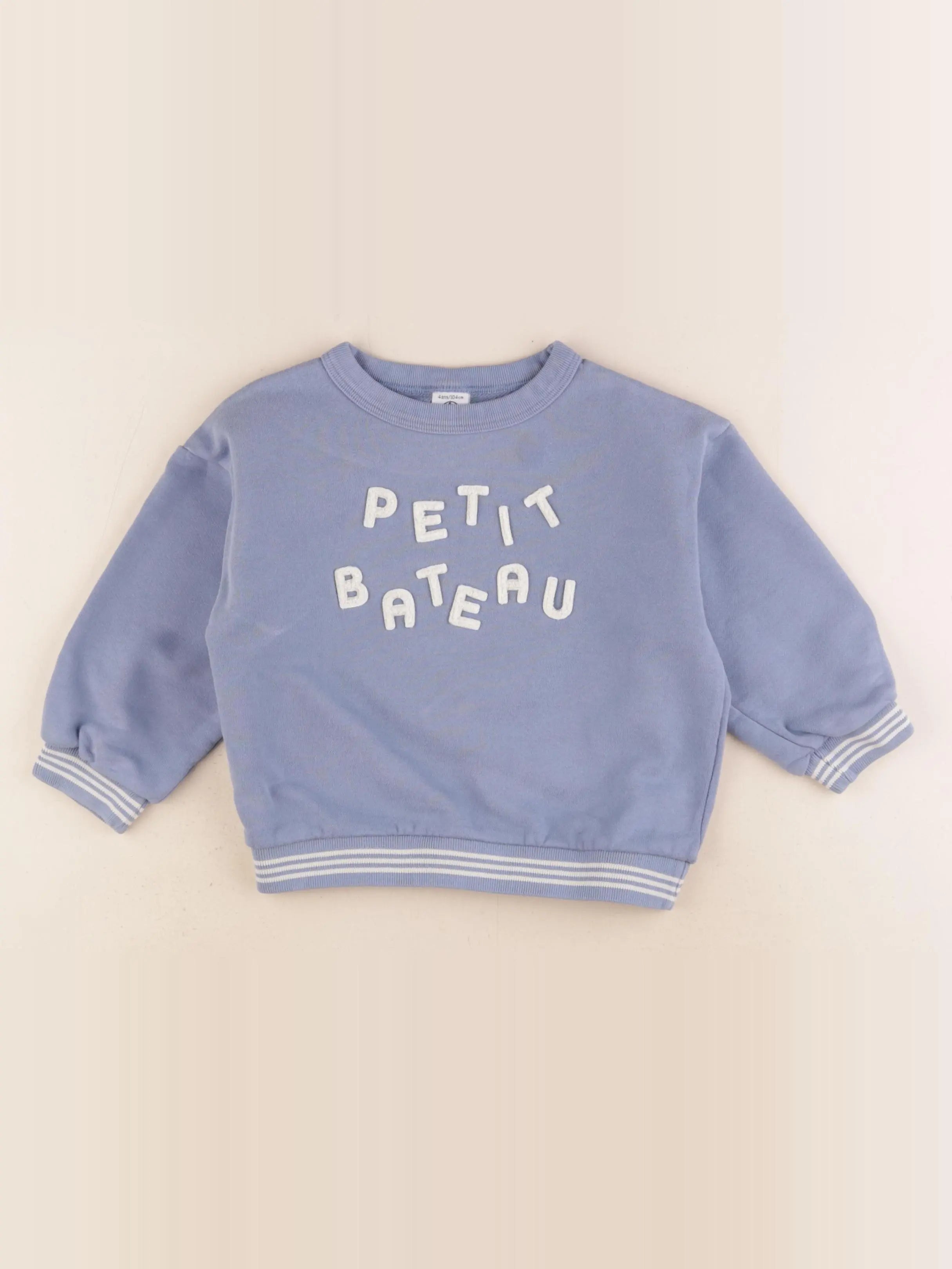 Petit Bateau - sweat bleu - 4 ans