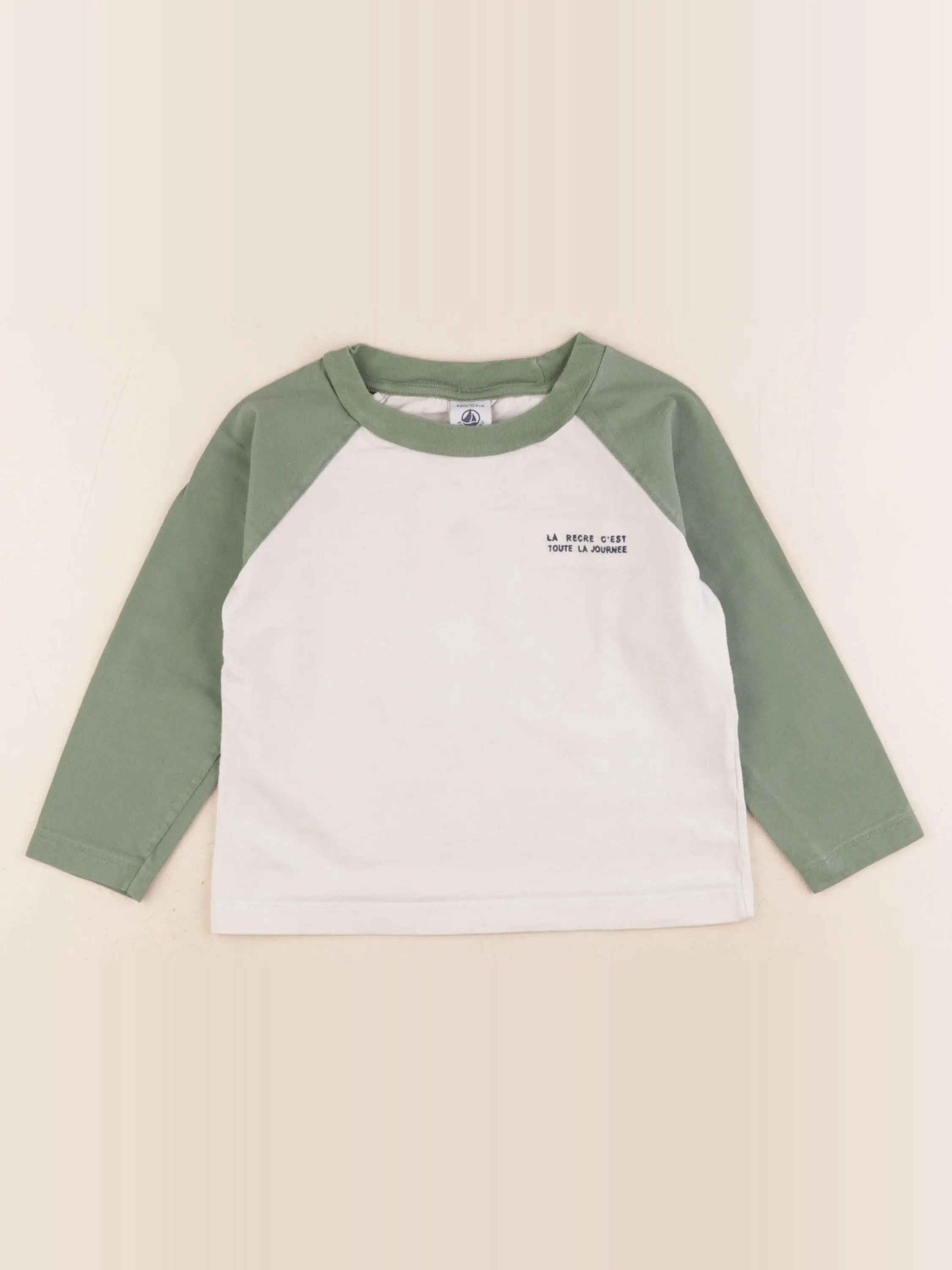 Petit Bateau - tee-shirt vert - 4 ans