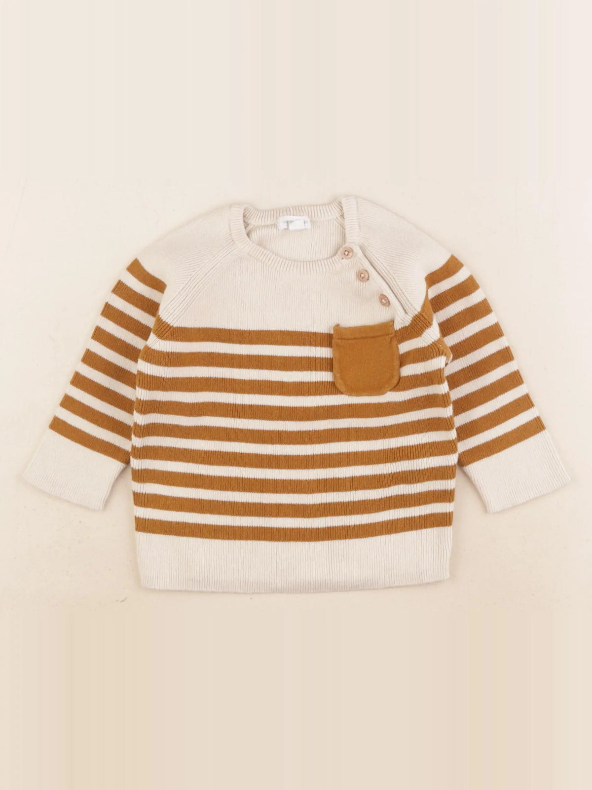 Vertbaudet - pull beige, marron - 12 mois