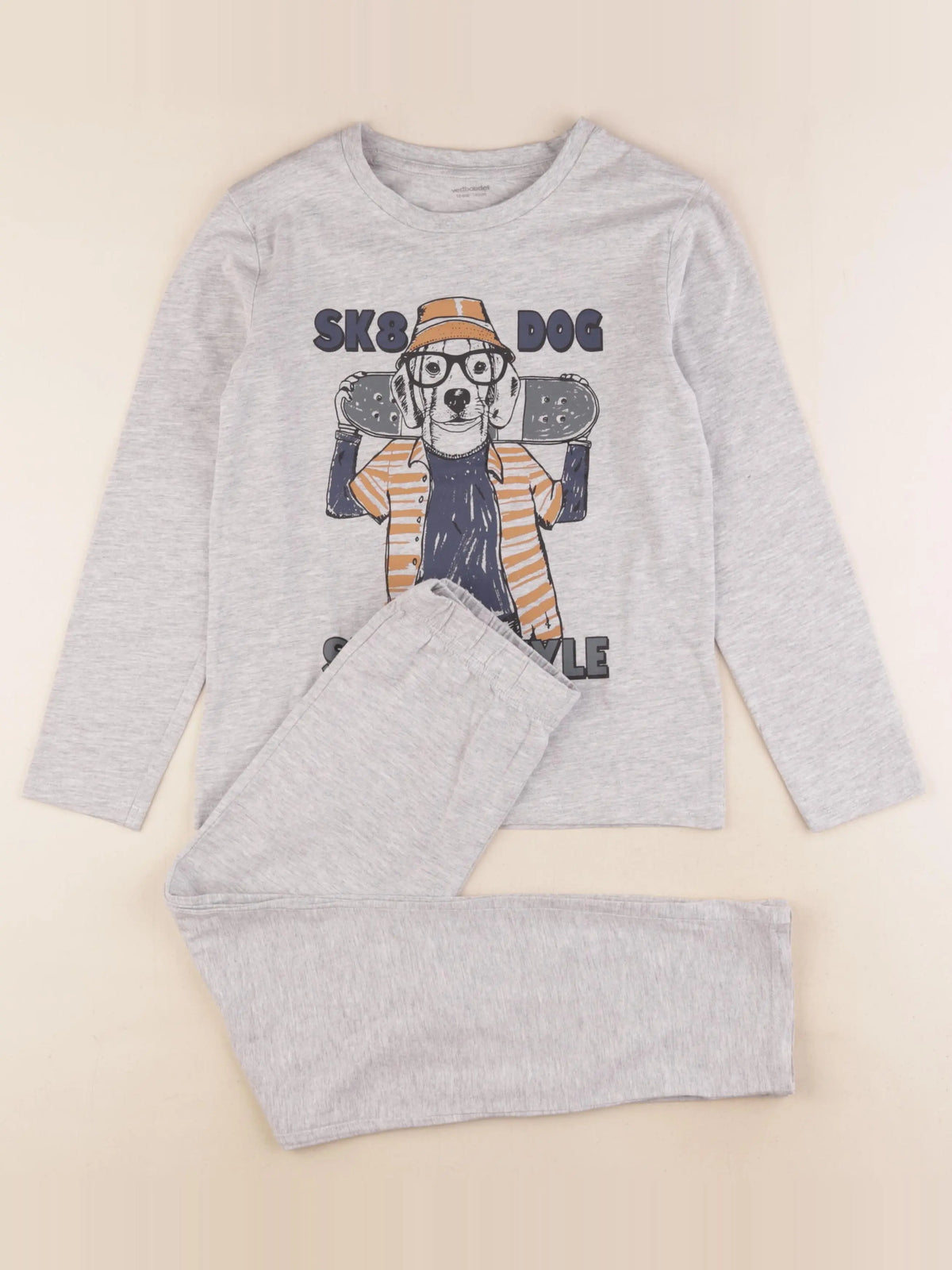 Vertbaudet - pyjama coton gris - 10 ans