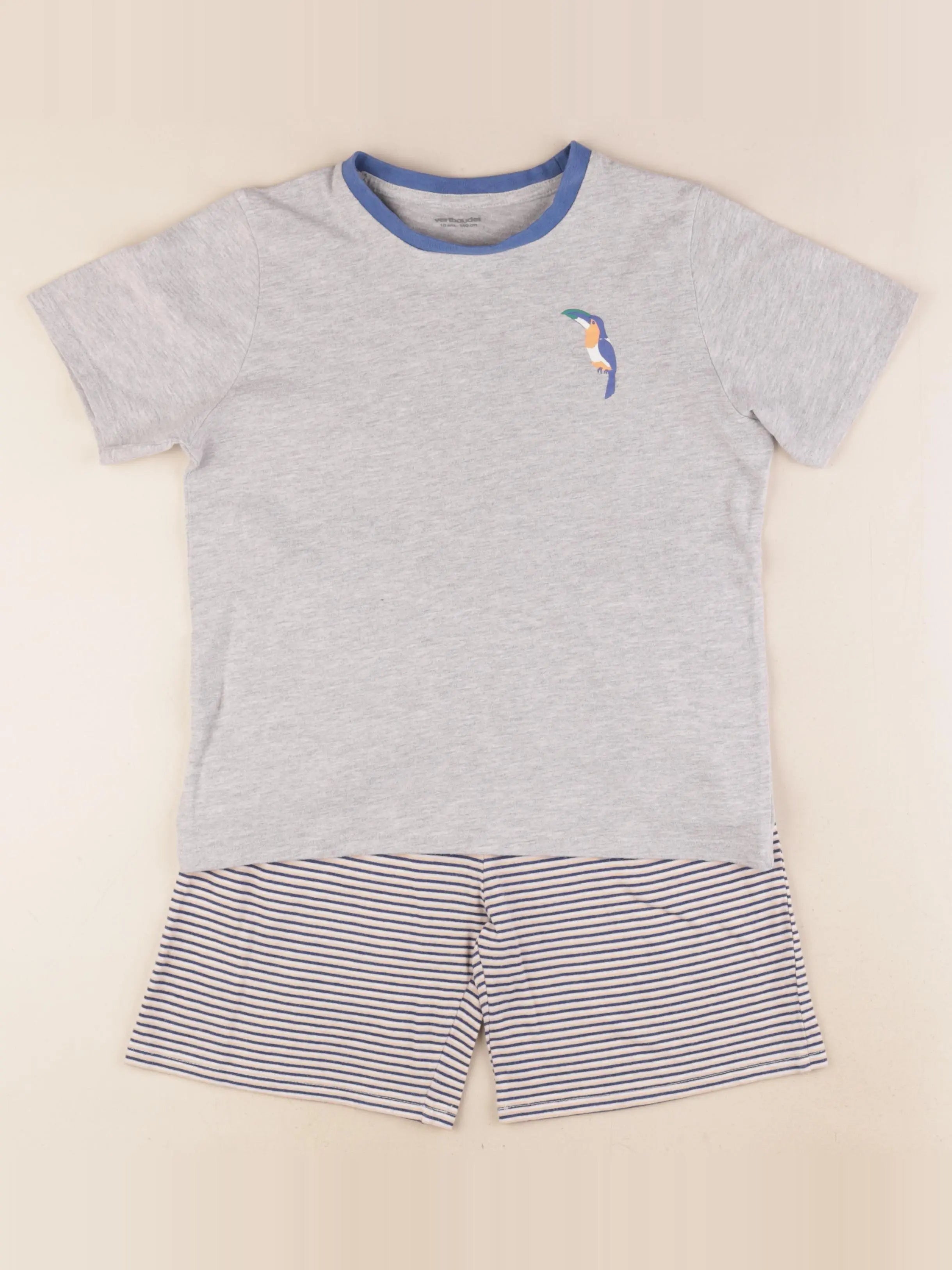 Vertbaudet - pyjama coton gris - 10 ans