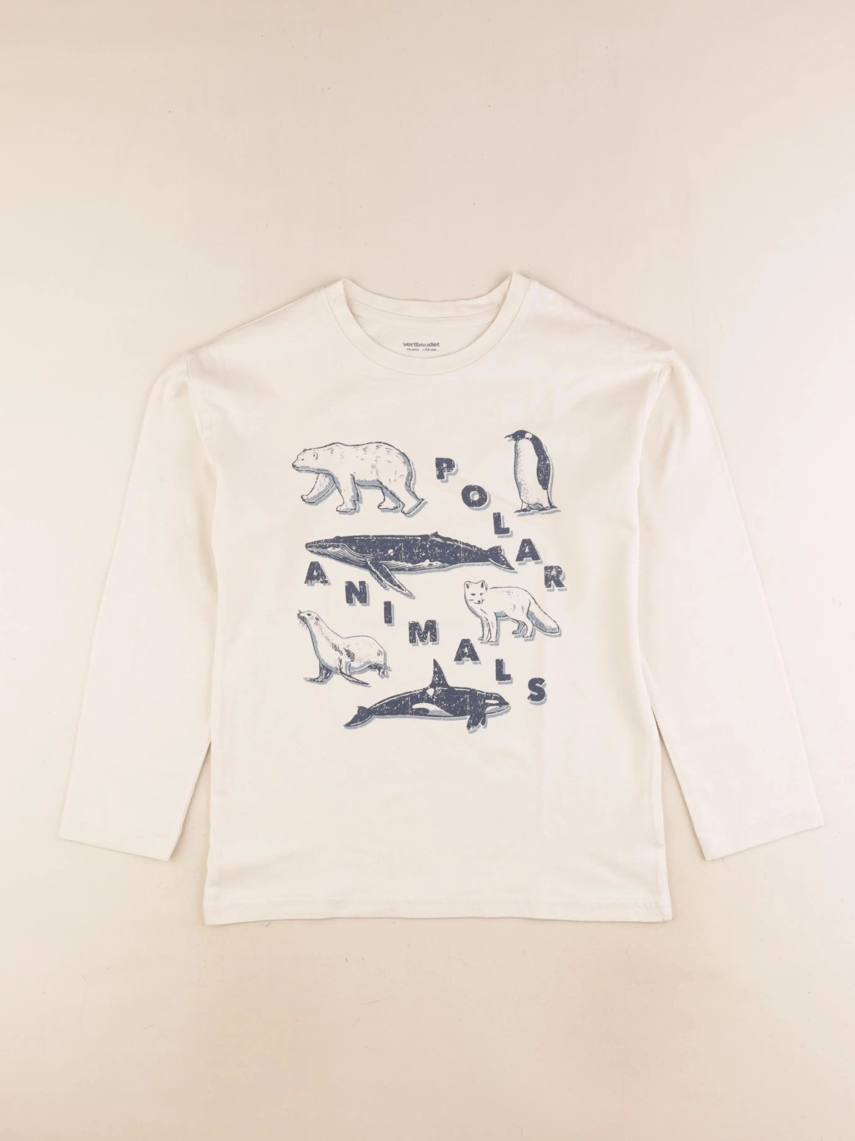 Vertbaudet - tee-shirt beige - 10 ans