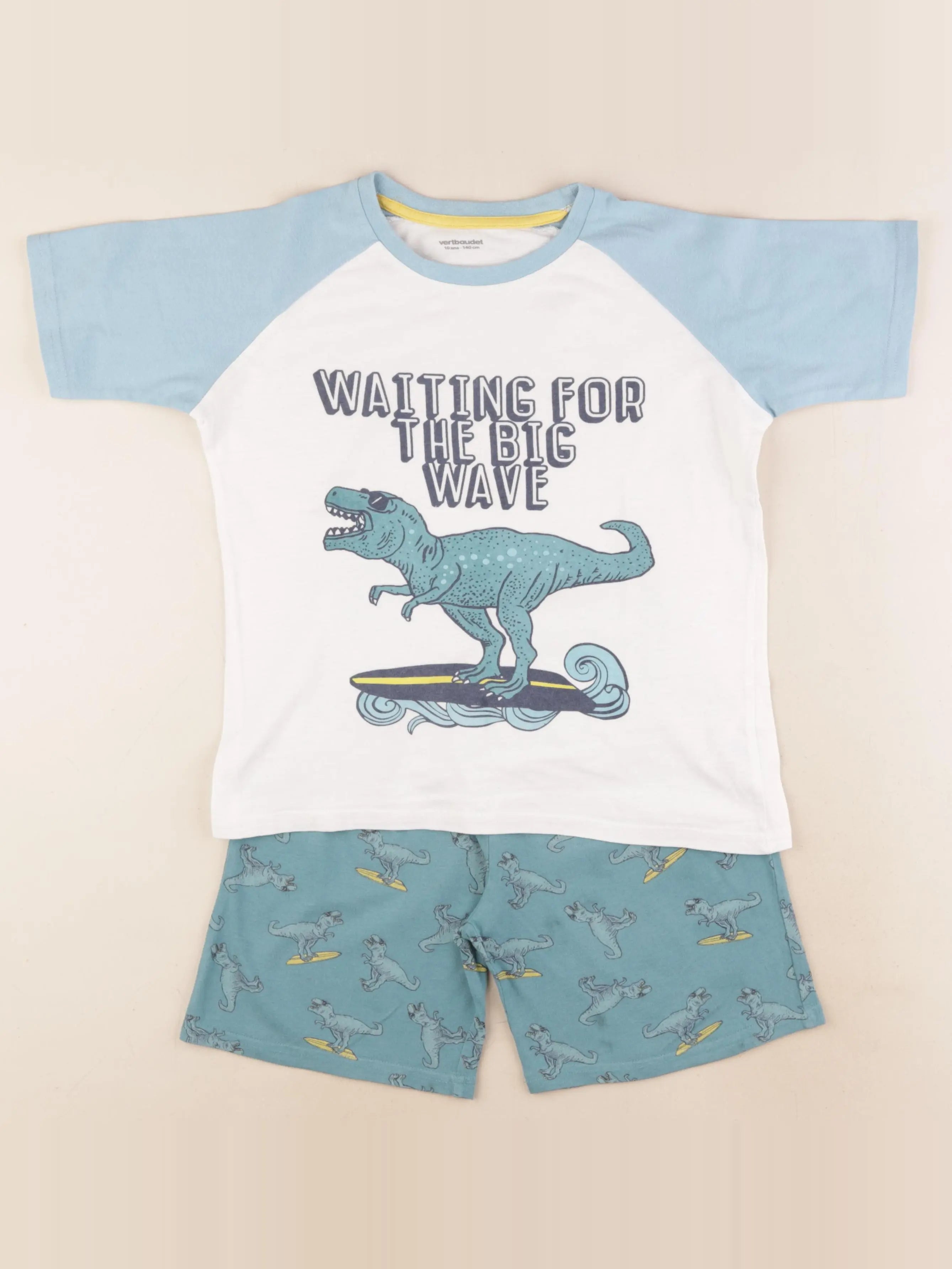 Vertbaudet - pyjama coton bleu, blanc - 10 ans