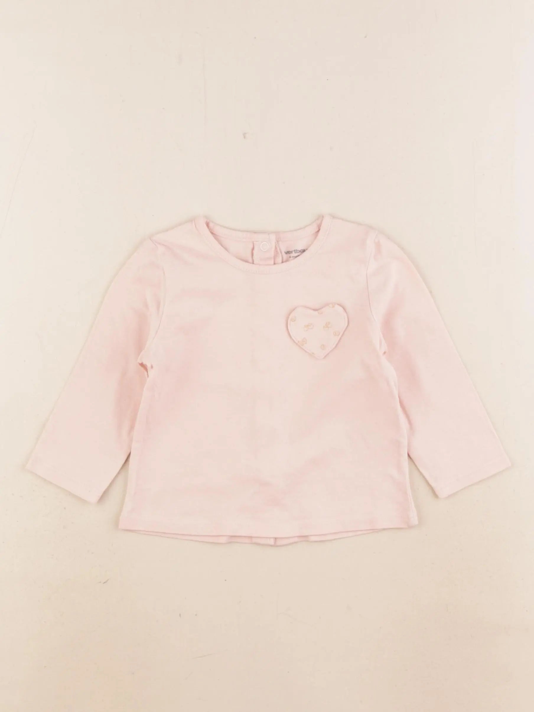 Vertbaudet - tee-shirt rose - 6 mois