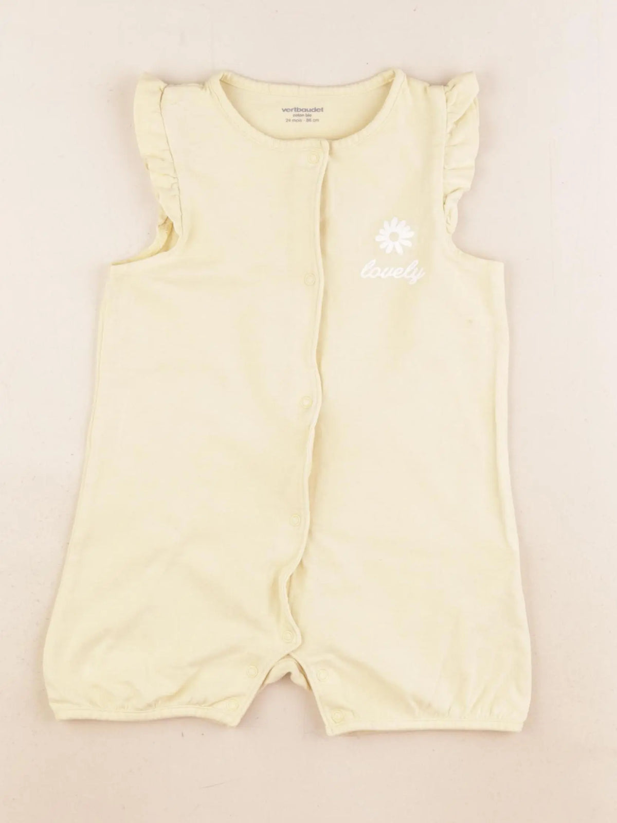 Vertbaudet - pyjama coton jaune - 24 mois