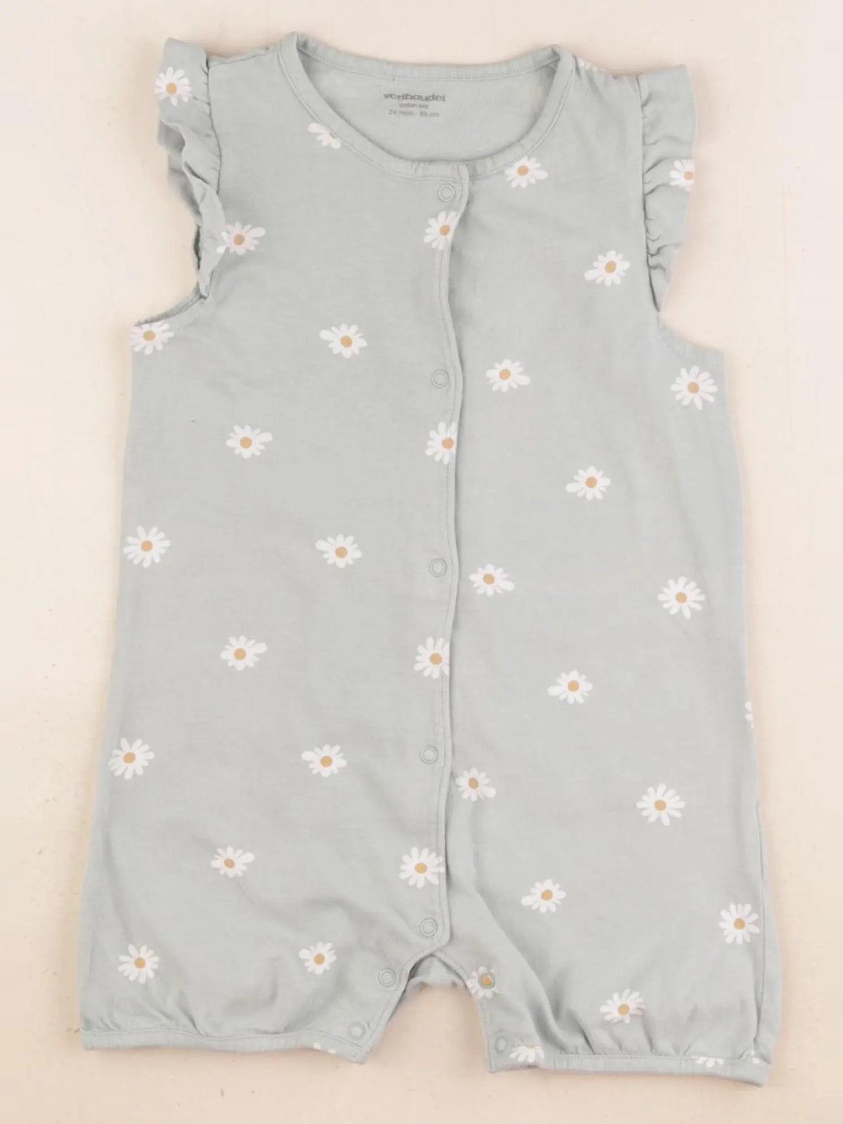 Vertbaudet - pyjama coton vert - 24 mois