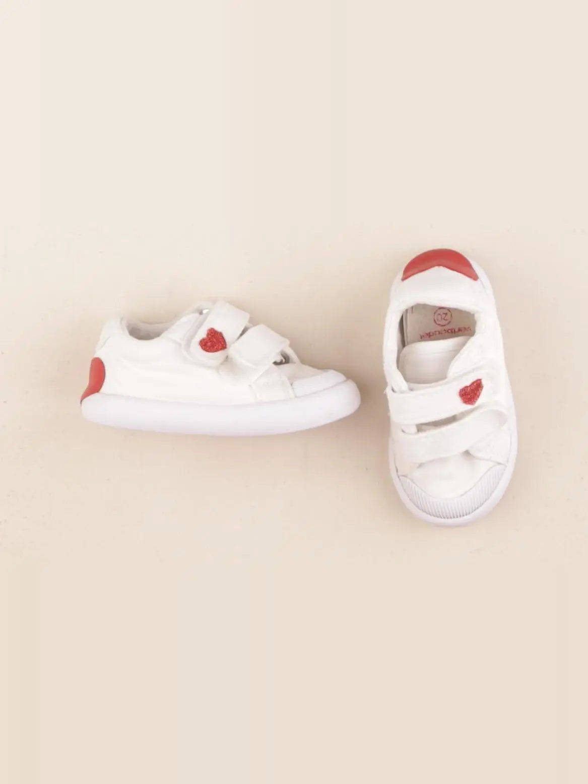 Vertbaudet - tennis à scratch/ lacets blanc - pointure 20