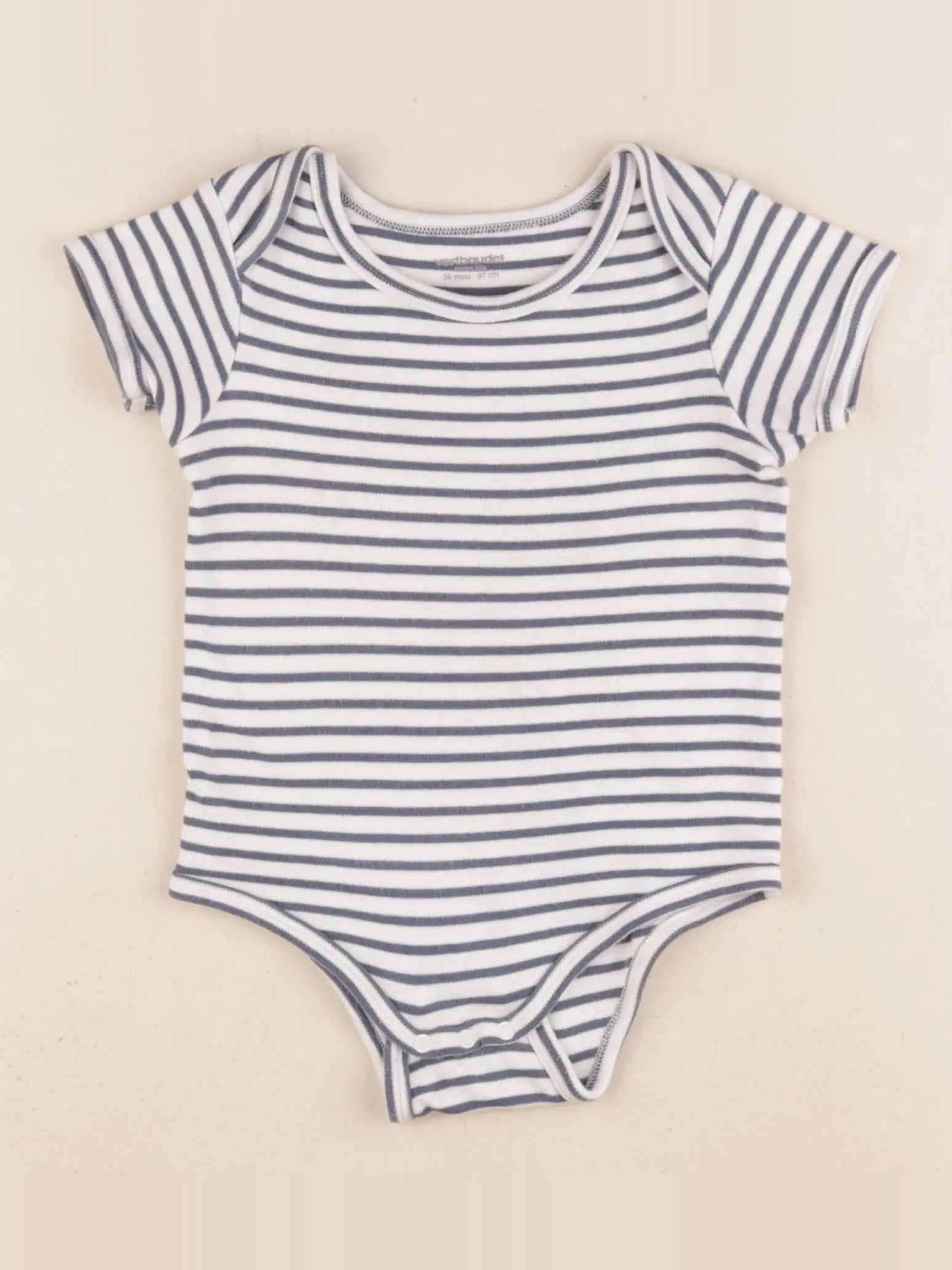 Vertbaudet - body blanc, bleu - 36 mois