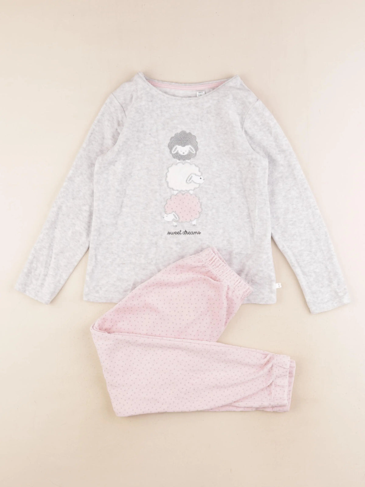 Okaidi - pyjama velours rose - 6 ans