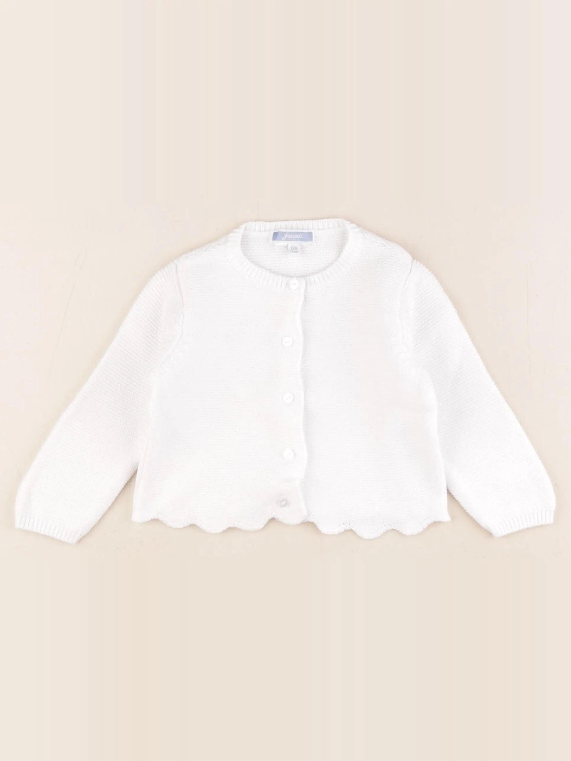 Jacadi - gilet blanc - 12 mois